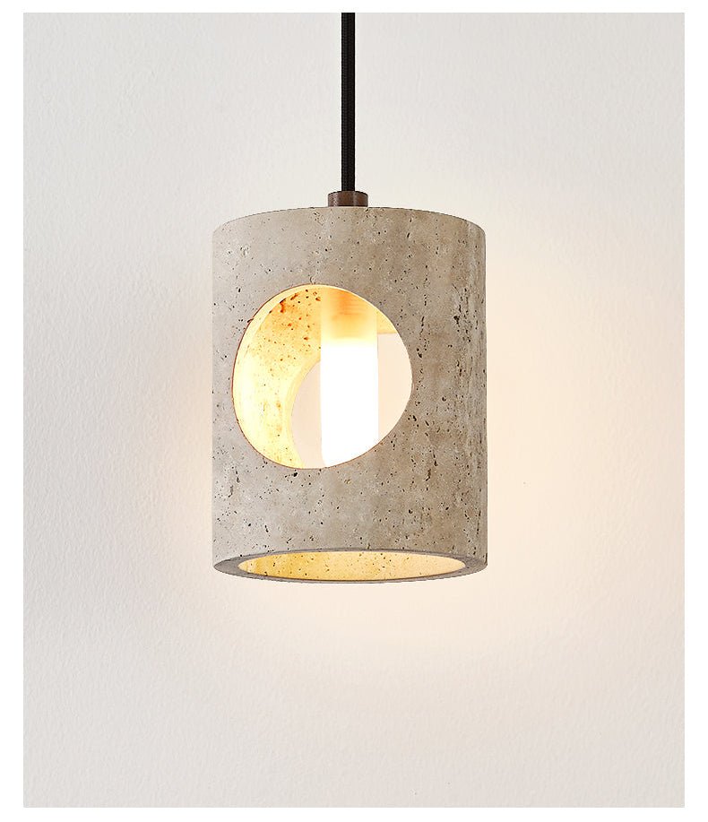 Ula Halo Yellow Travertine Pendant Lamp-Neutral Decor