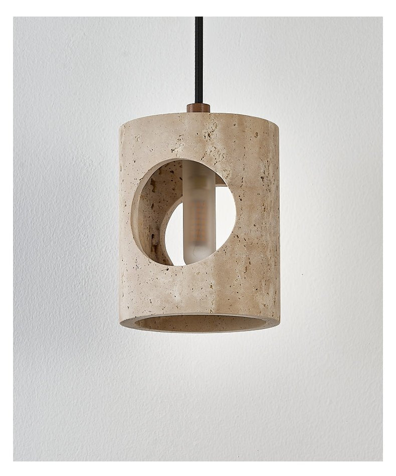 Ula Halo Yellow Travertine Pendant Lamp-Neutral Decor