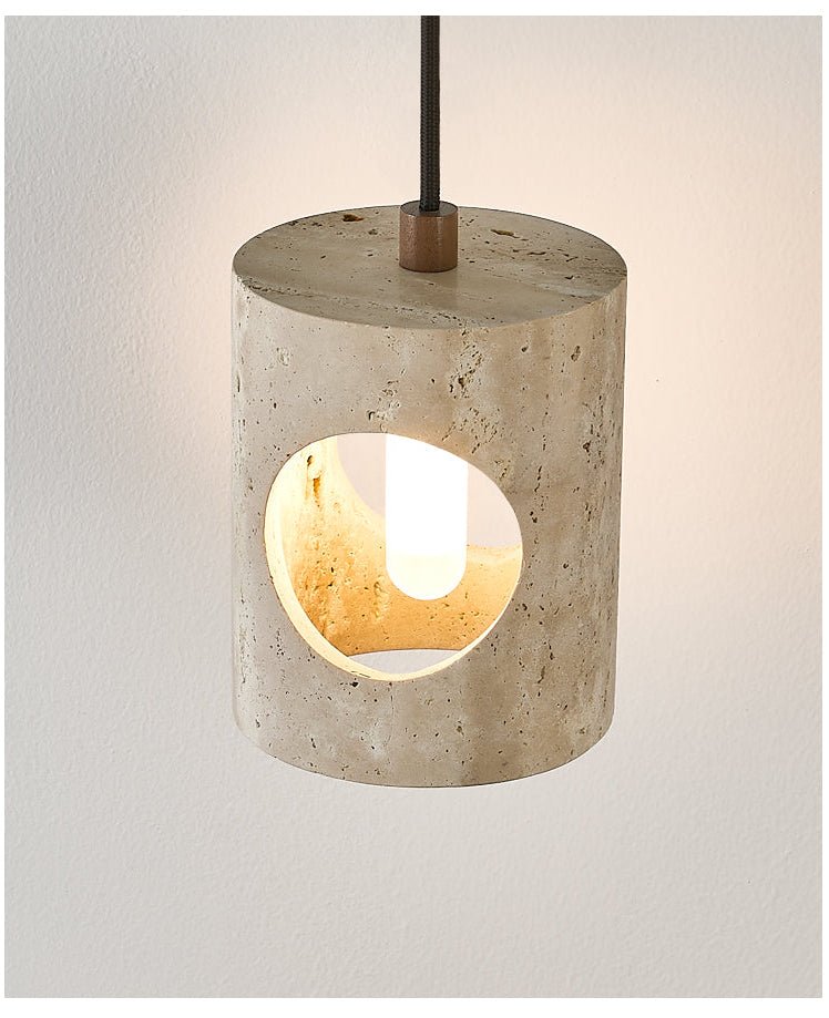 Ula Halo Yellow Travertine Pendant Lamp-Neutral Decor