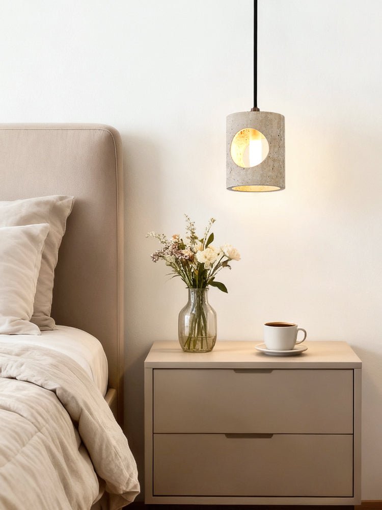 Ula Halo Yellow Travertine Pendant Lamp-Neutral Decor
