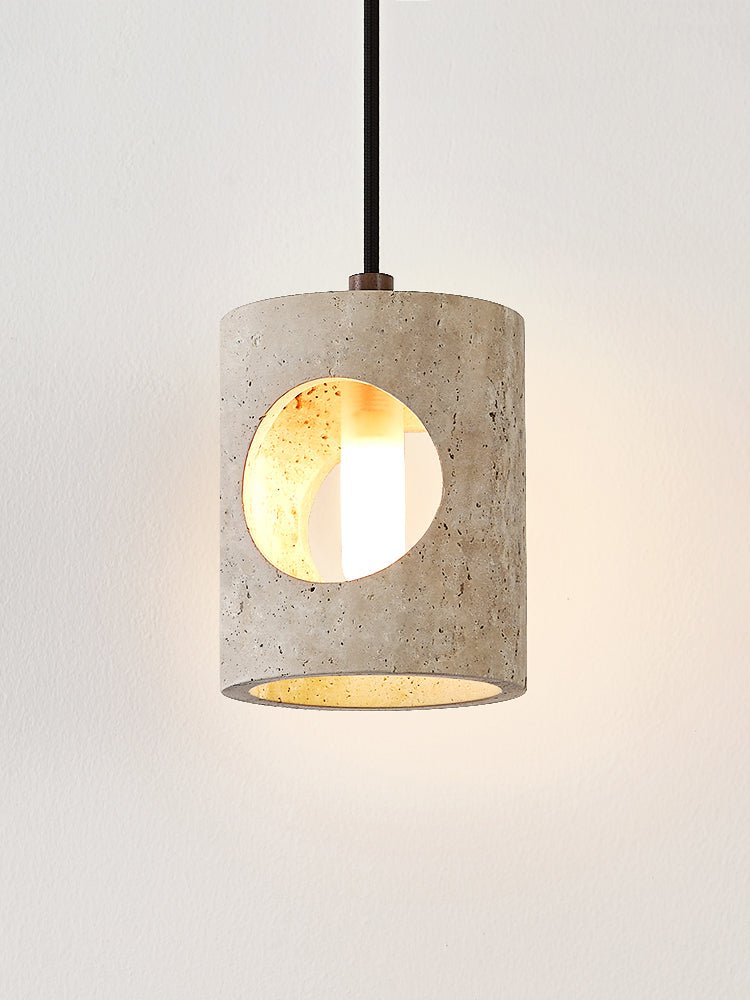Ula Halo Yellow Travertine Pendant Lamp-Neutral Decor