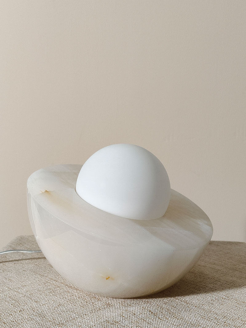Fryle Jade Minimalist Halo Table Lamp-Neutral Decor