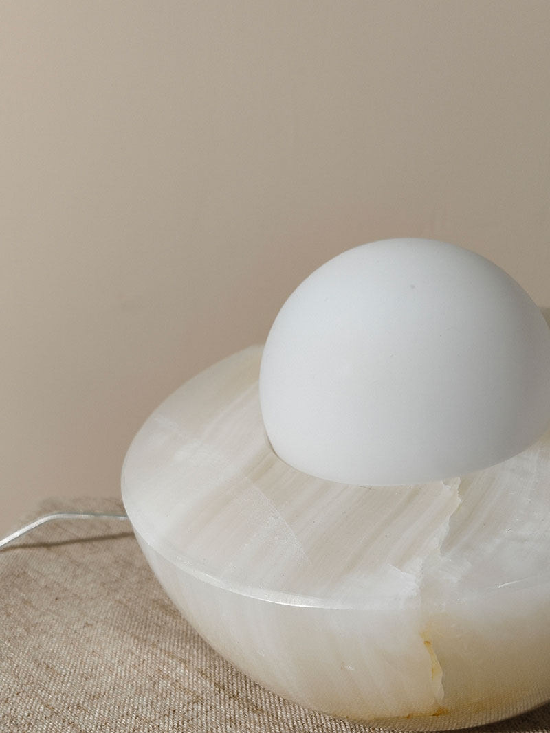 Fryle Jade Minimalist Halo Table Lamp-Neutral Decor