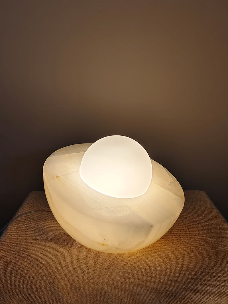 Fryle Jade Minimalist Halo Table Lamp-Neutral Decor