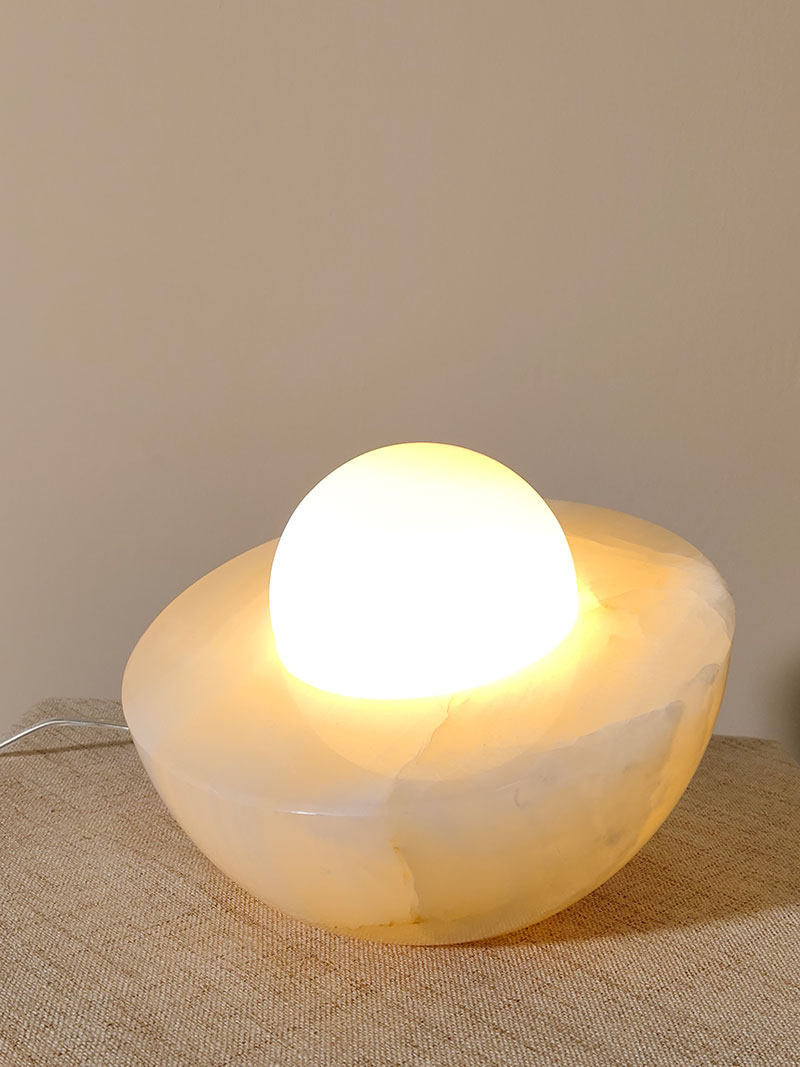 Fryle Jade Minimalist Halo Table Lamp-Neutral Decor