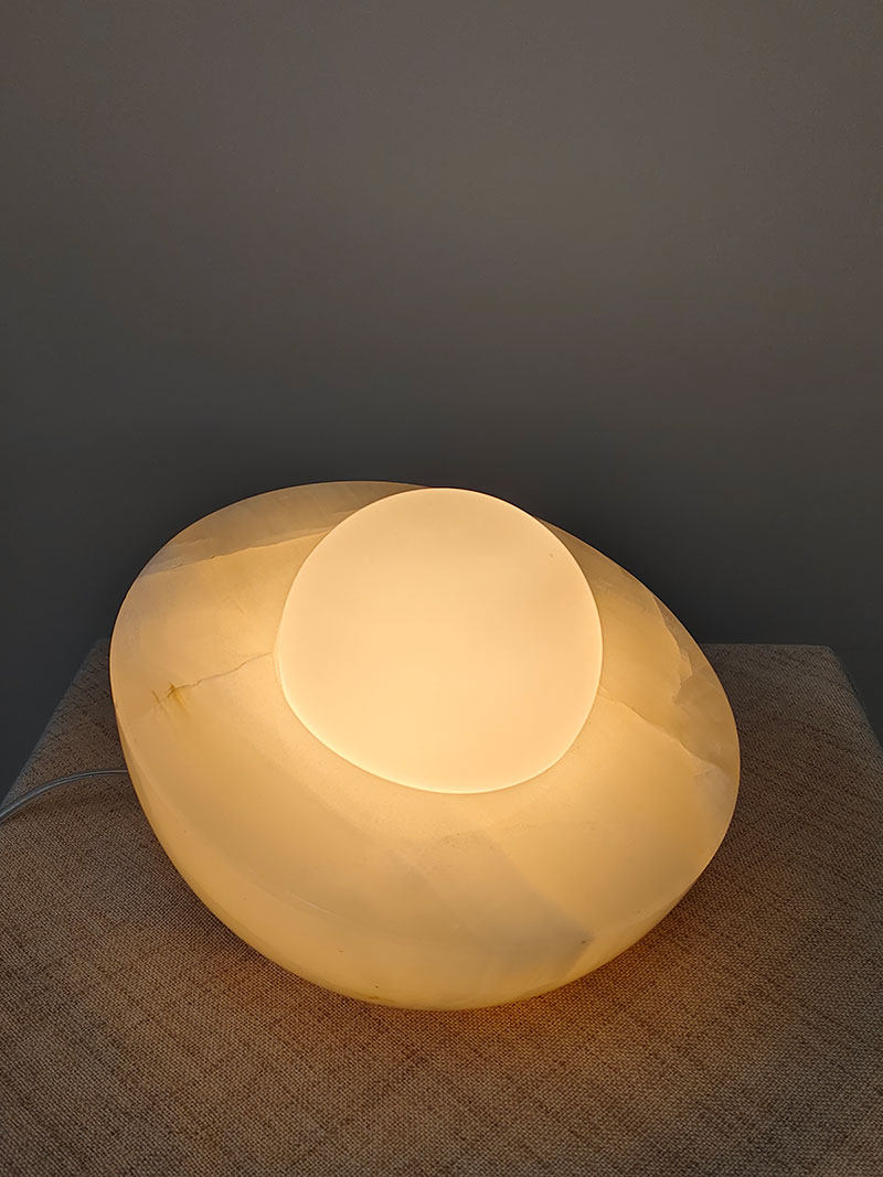 Fryle Jade Minimalist Halo Table Lamp-Neutral Decor