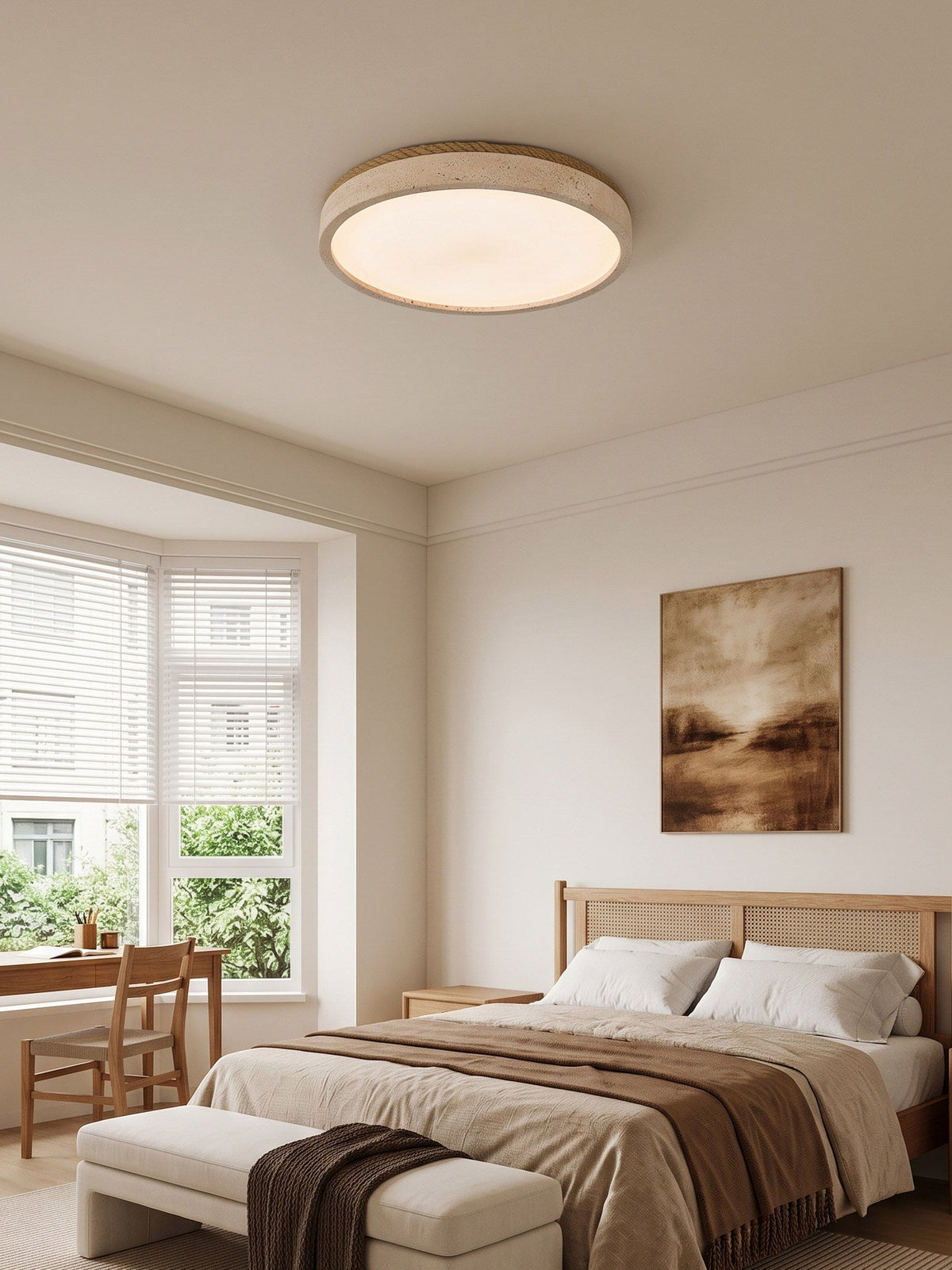 Haverleigh Travertine Flush Mount Light
