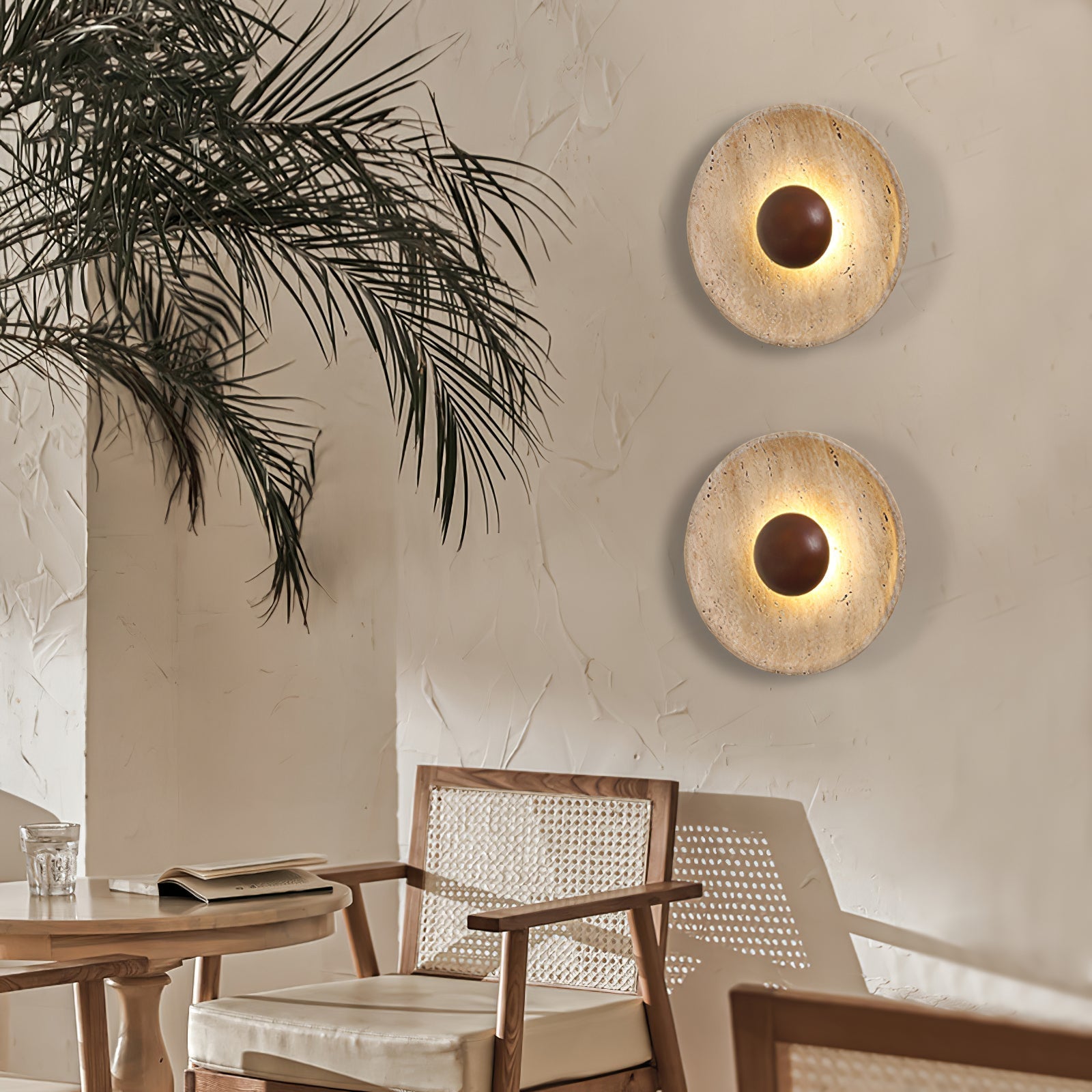 Eshlen Minimalist Travertine Wall Light-Neutral Decor