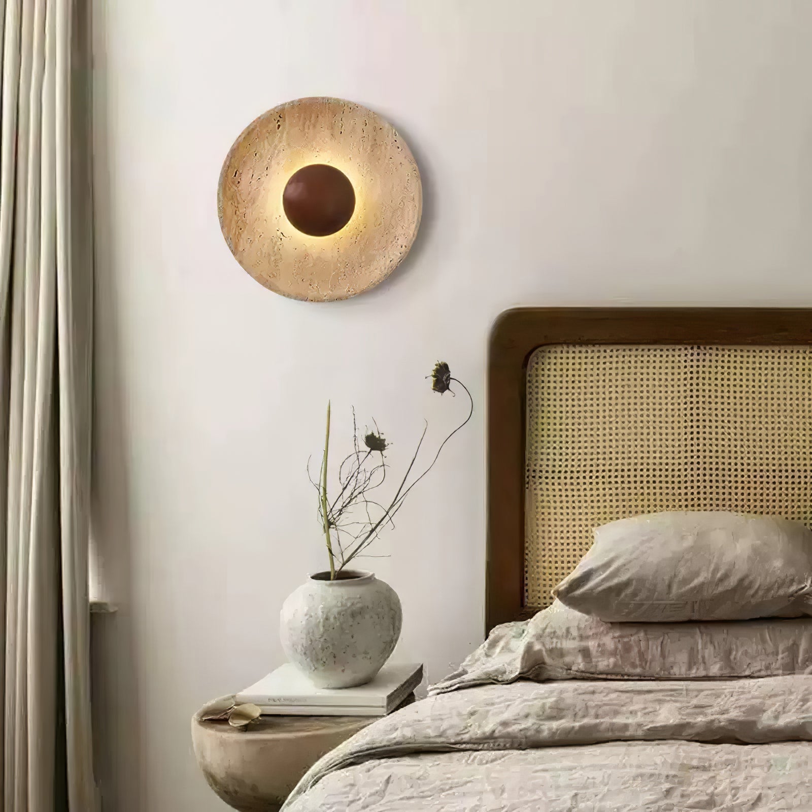 Eshlen Minimalist Travertine Wall Light-Neutral Decor