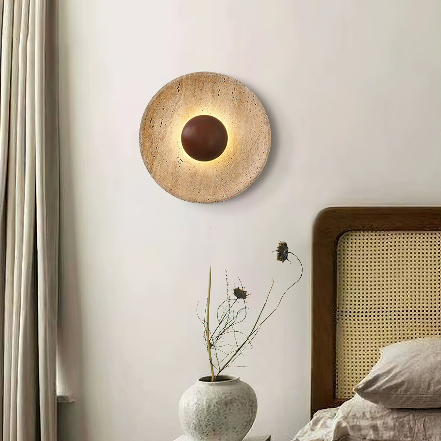 Eshlen Minimalist Travertine Wall Light-Neutral Decor
