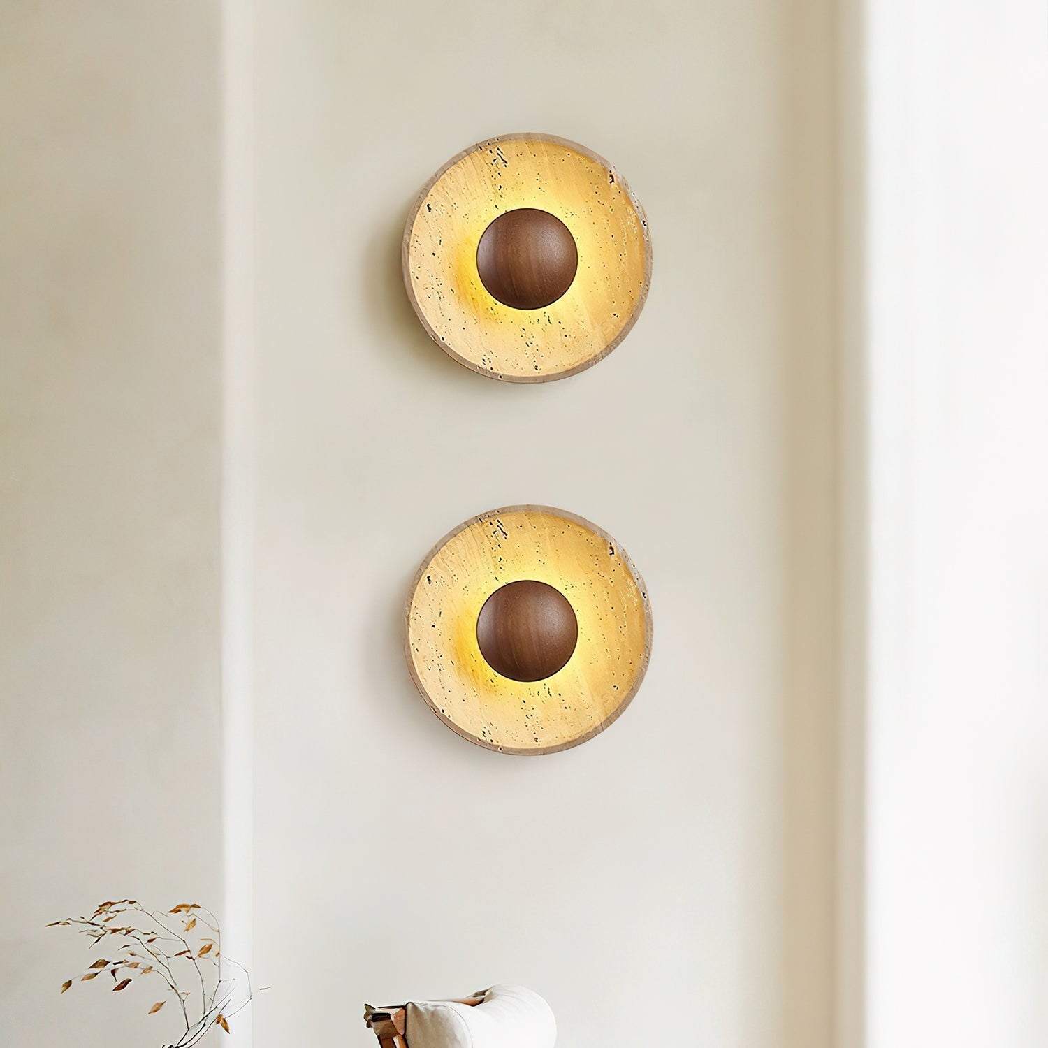 Eshlen Minimalist Travertine Wall Light-Neutral Decor