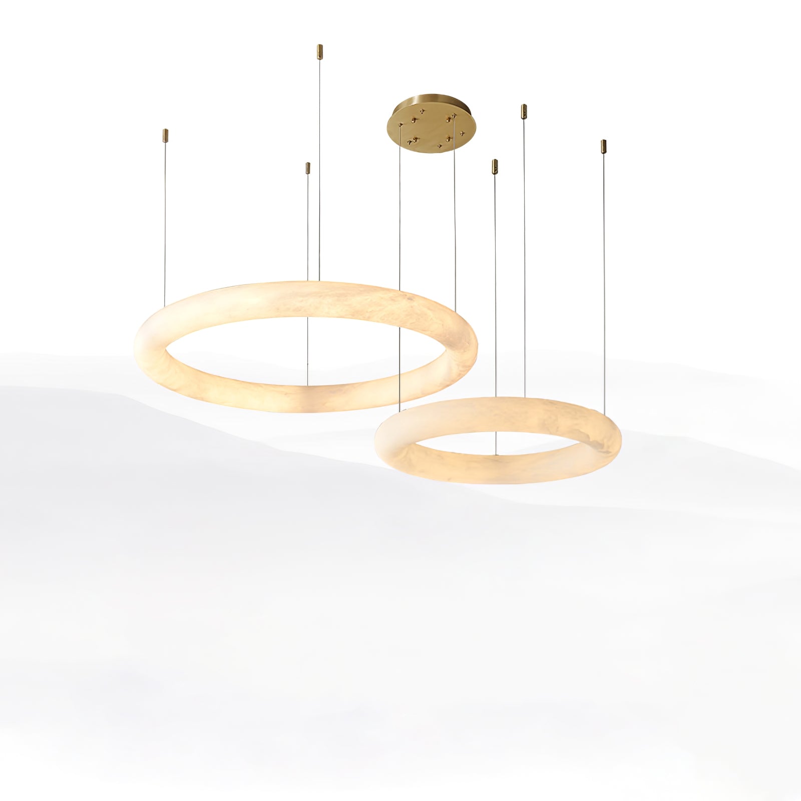 Erzorila Circular Alabaster Pendant Light-Neutral Decor