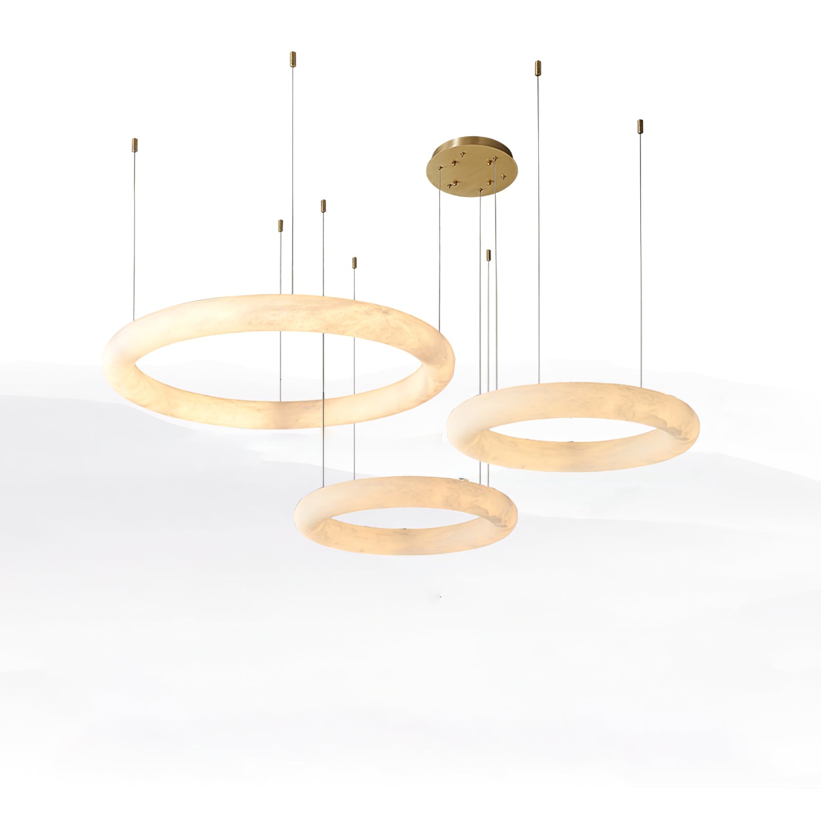 Erzorila Circular Alabaster Pendant Light-Neutral Decor