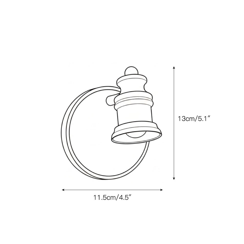 Angled view of the five-head Halophane Brass Wall Lamp.