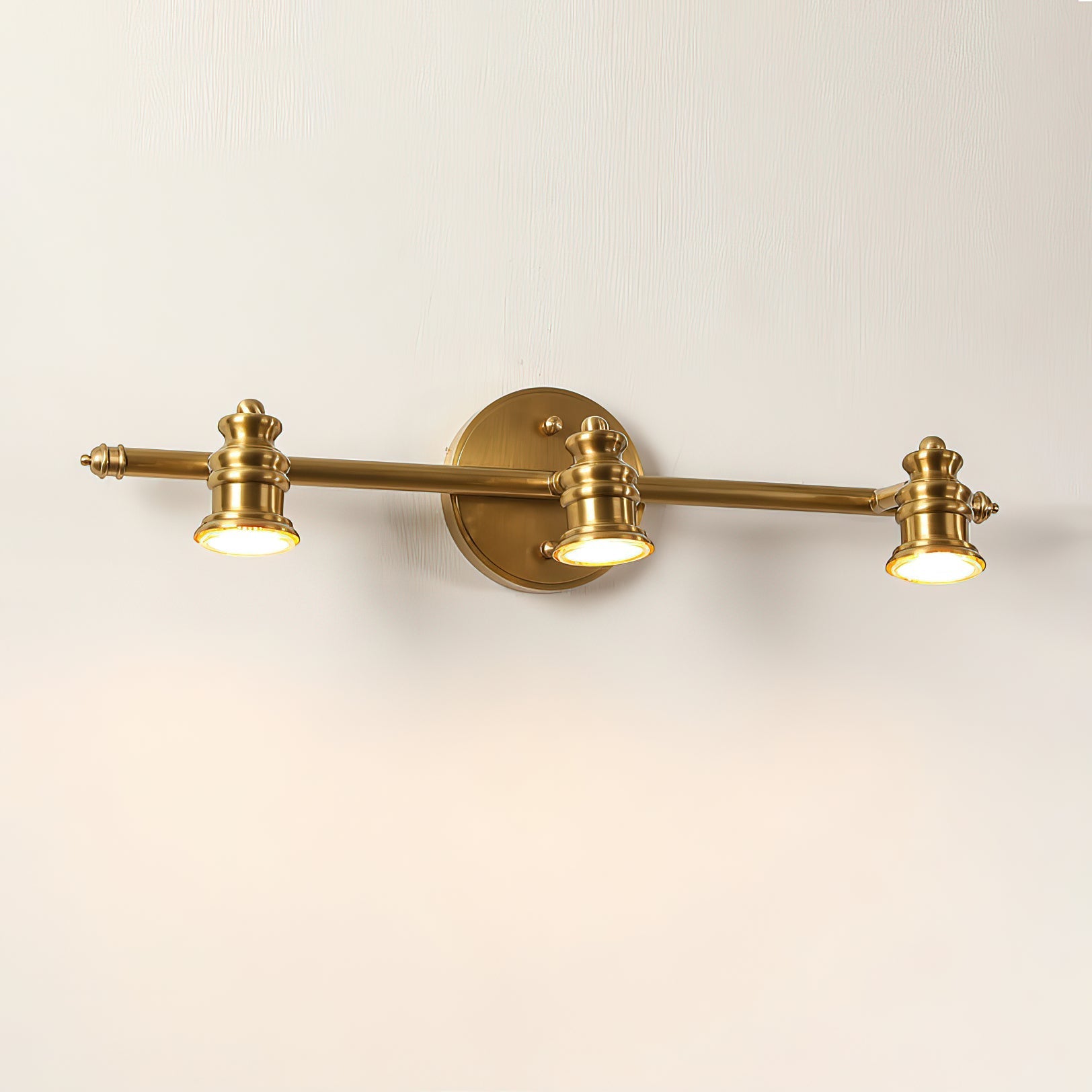 Close-up of the junction between the spotlight head and the bar.