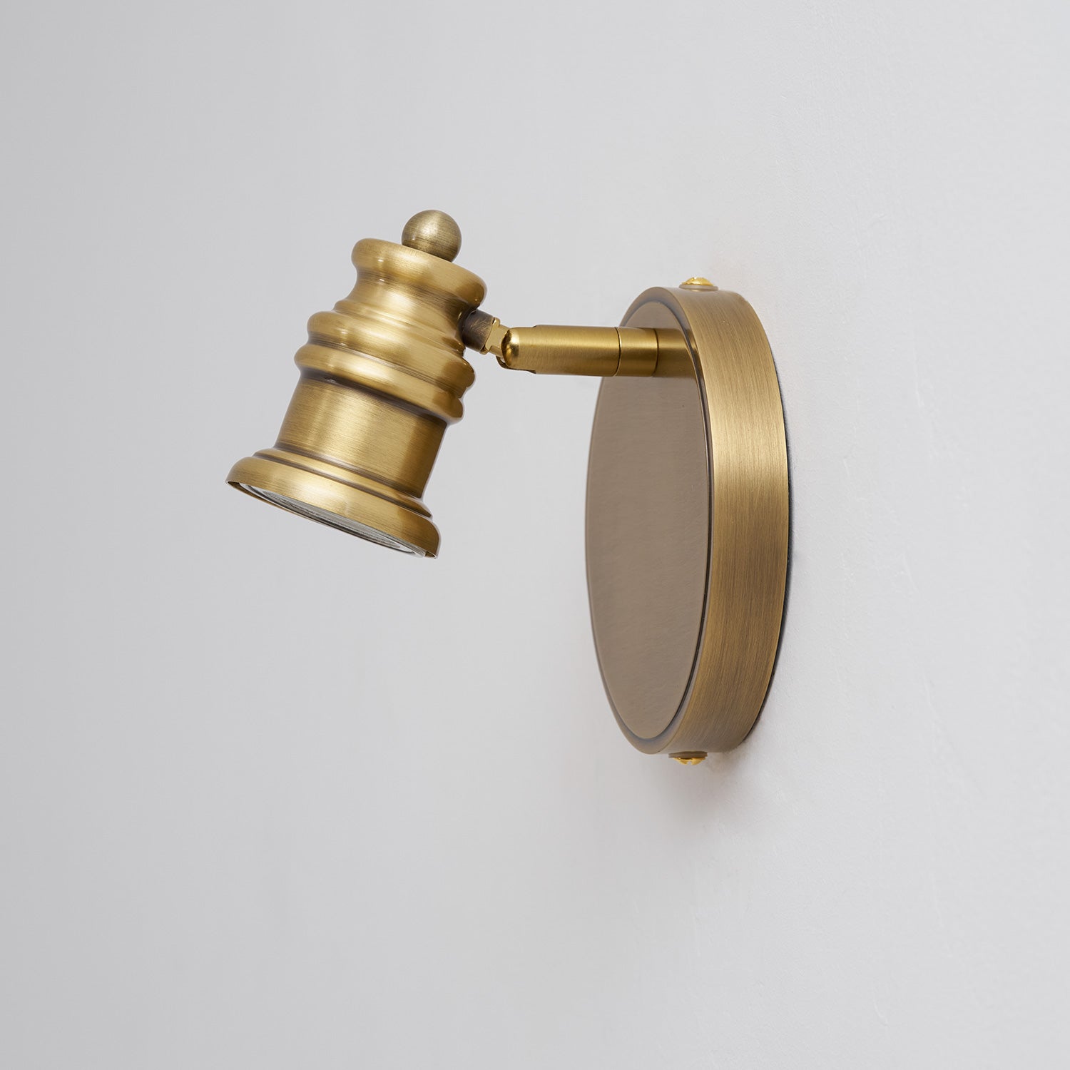 The single-head Halophane lamp as an accent light in a bedroom.