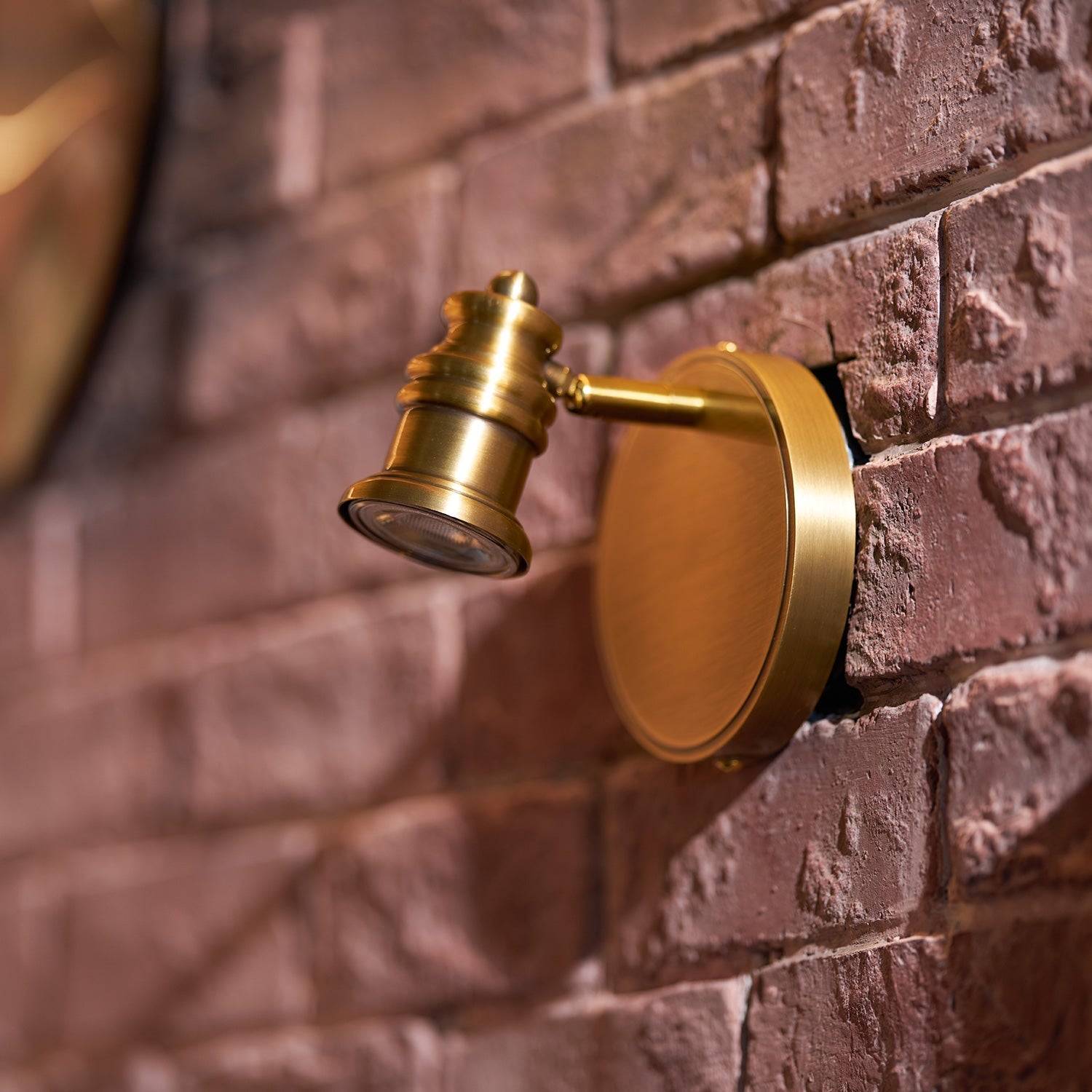 Detail of the directional pivot on one of the spotlight heads.
