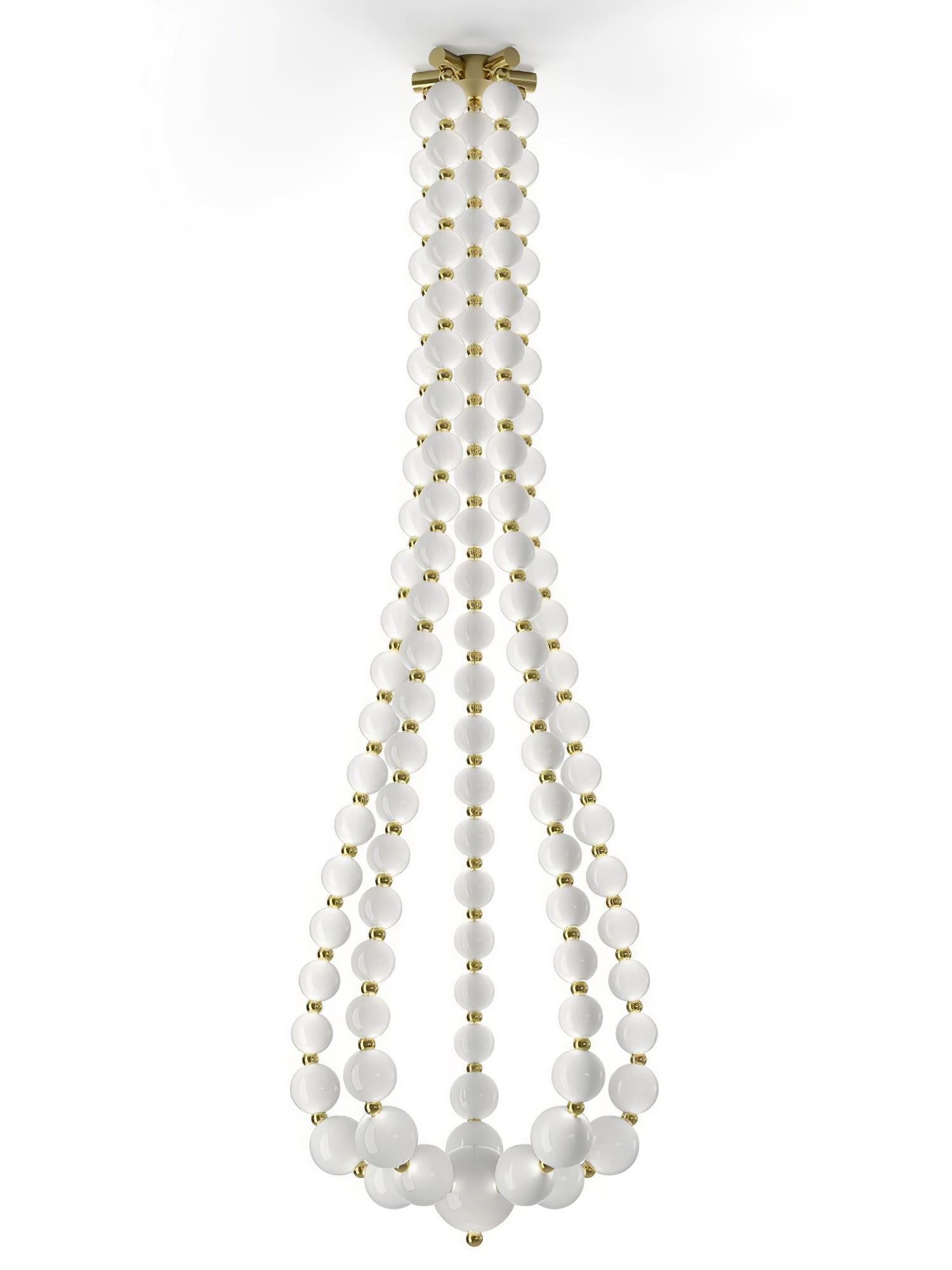 PearlCascade Glass Bead Chandelier-Neutral Decor