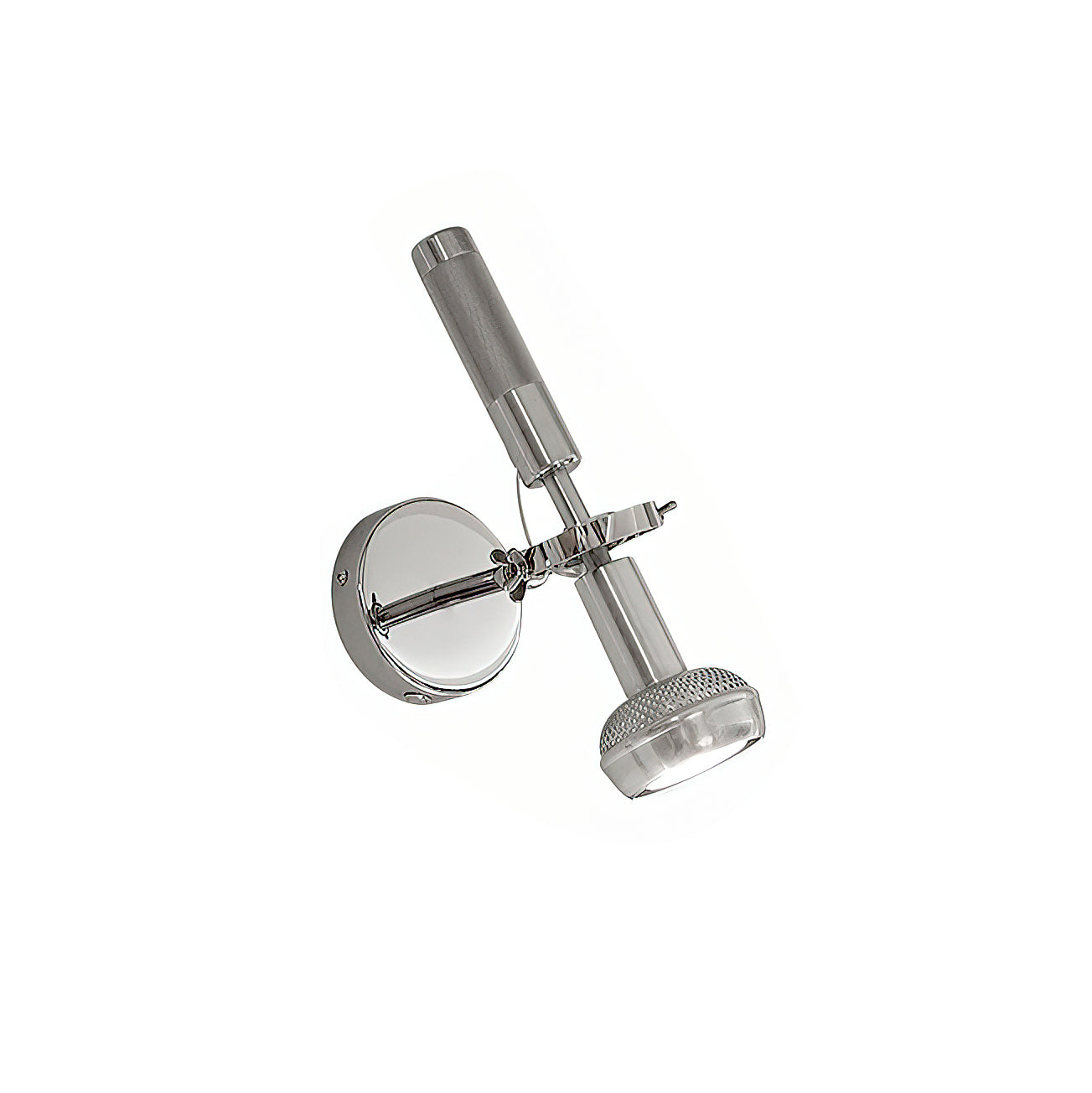 Halva Wall Lamp in chrome finish against a neutral wall.