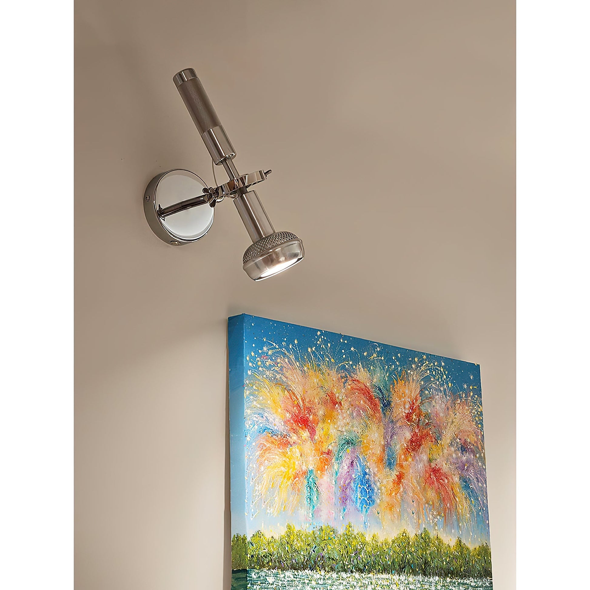 The Halva Wall Lamp installed in a modern bedroom setting.