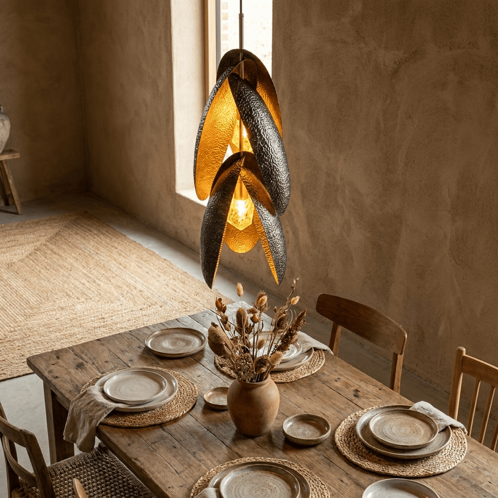 Hammered Pendant Lamp-Neutral Decor