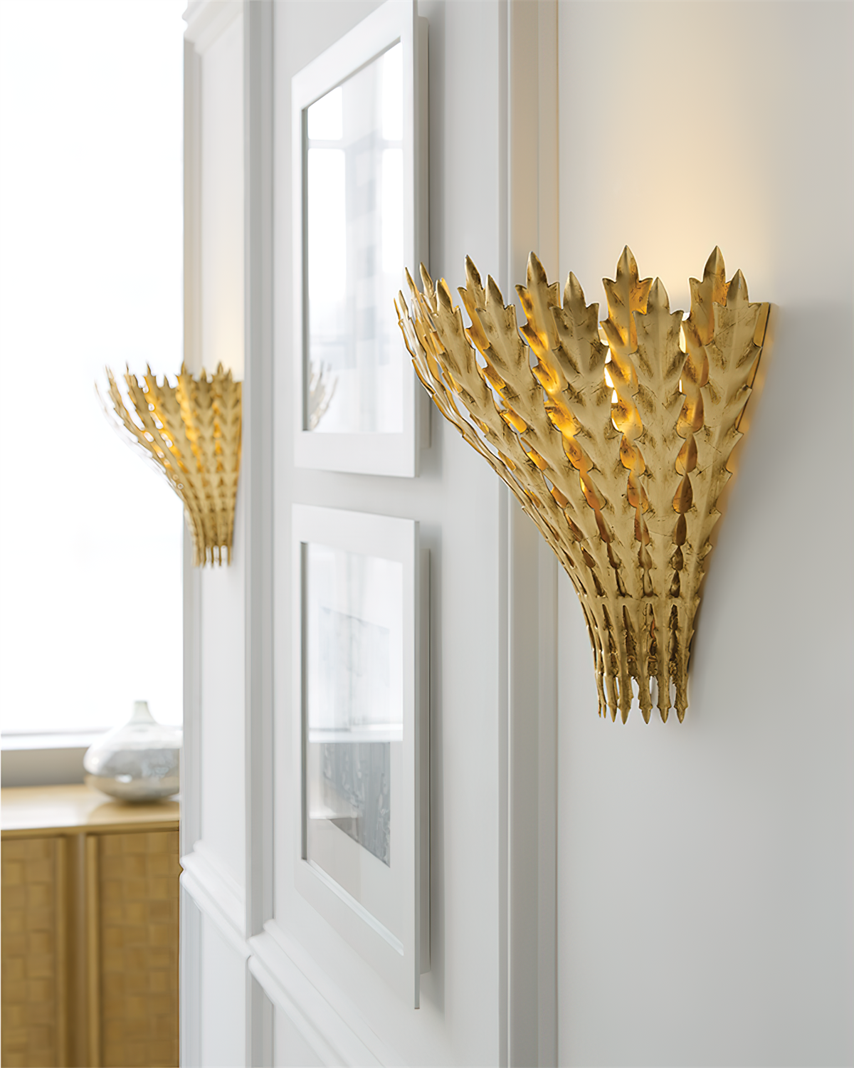 Hampton Wall Light Handmade Leaf Motif Elegant-Neutral Decor