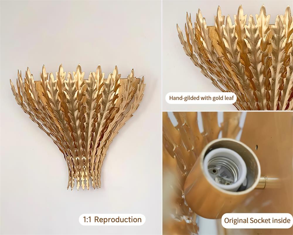 Hampton Wall Light Handmade Leaf Motif Elegant-Neutral Decor