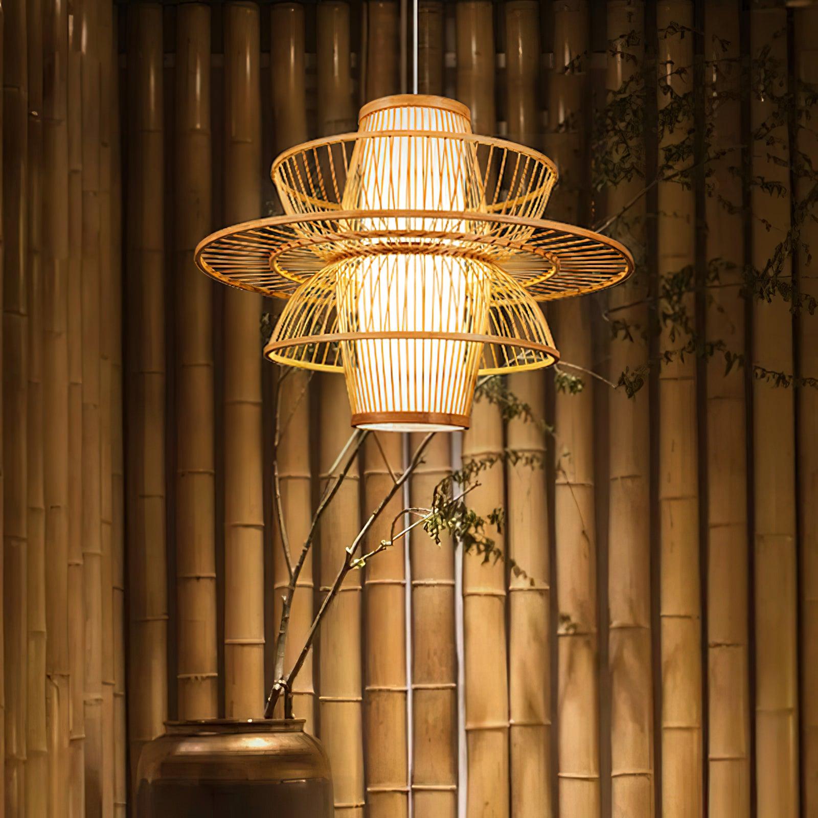 Gsplen Handmade Sigyn Bamboo Pendant Lamp-Neutral Decor