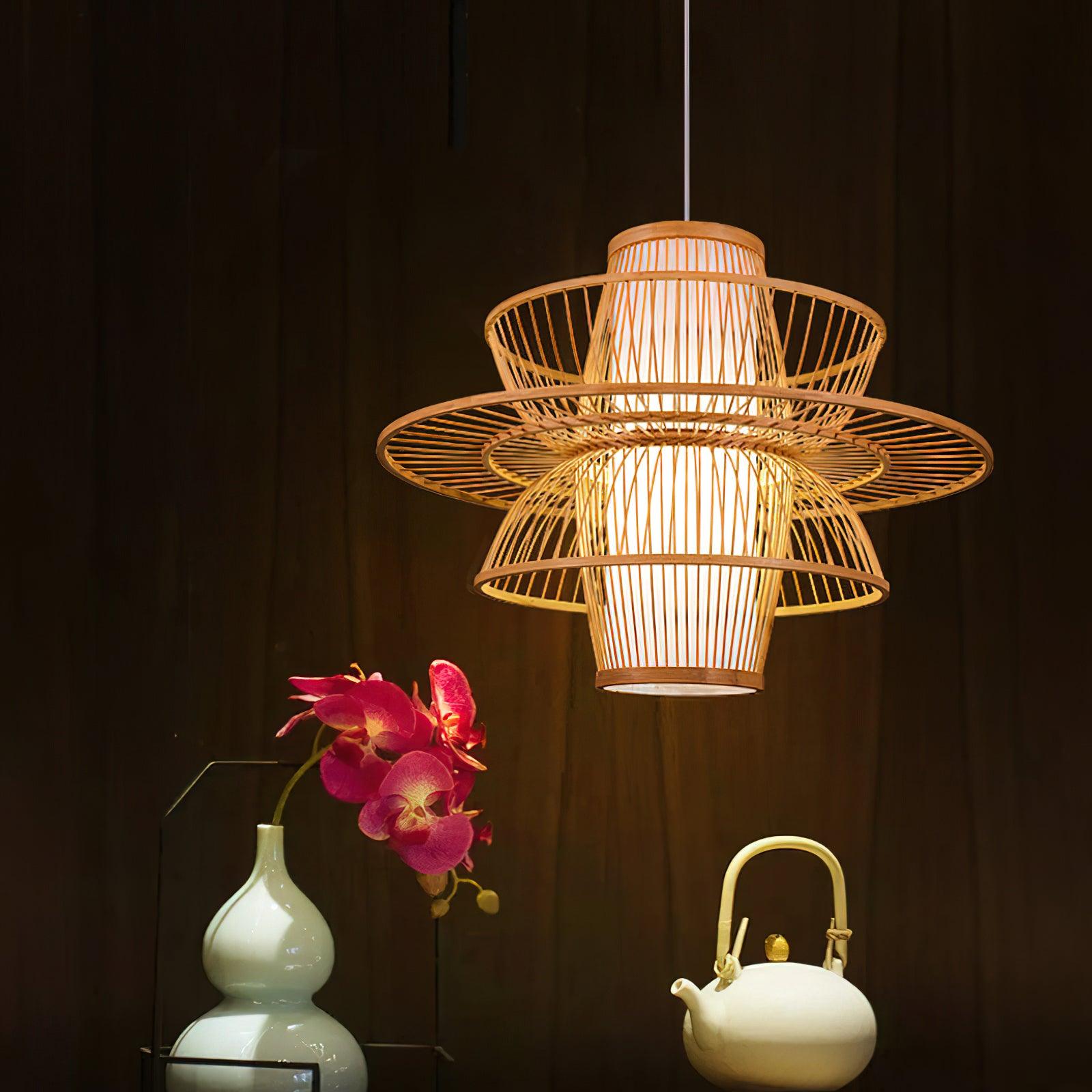Gsplen Handmade Sigyn Bamboo Pendant Lamp-Neutral Decor