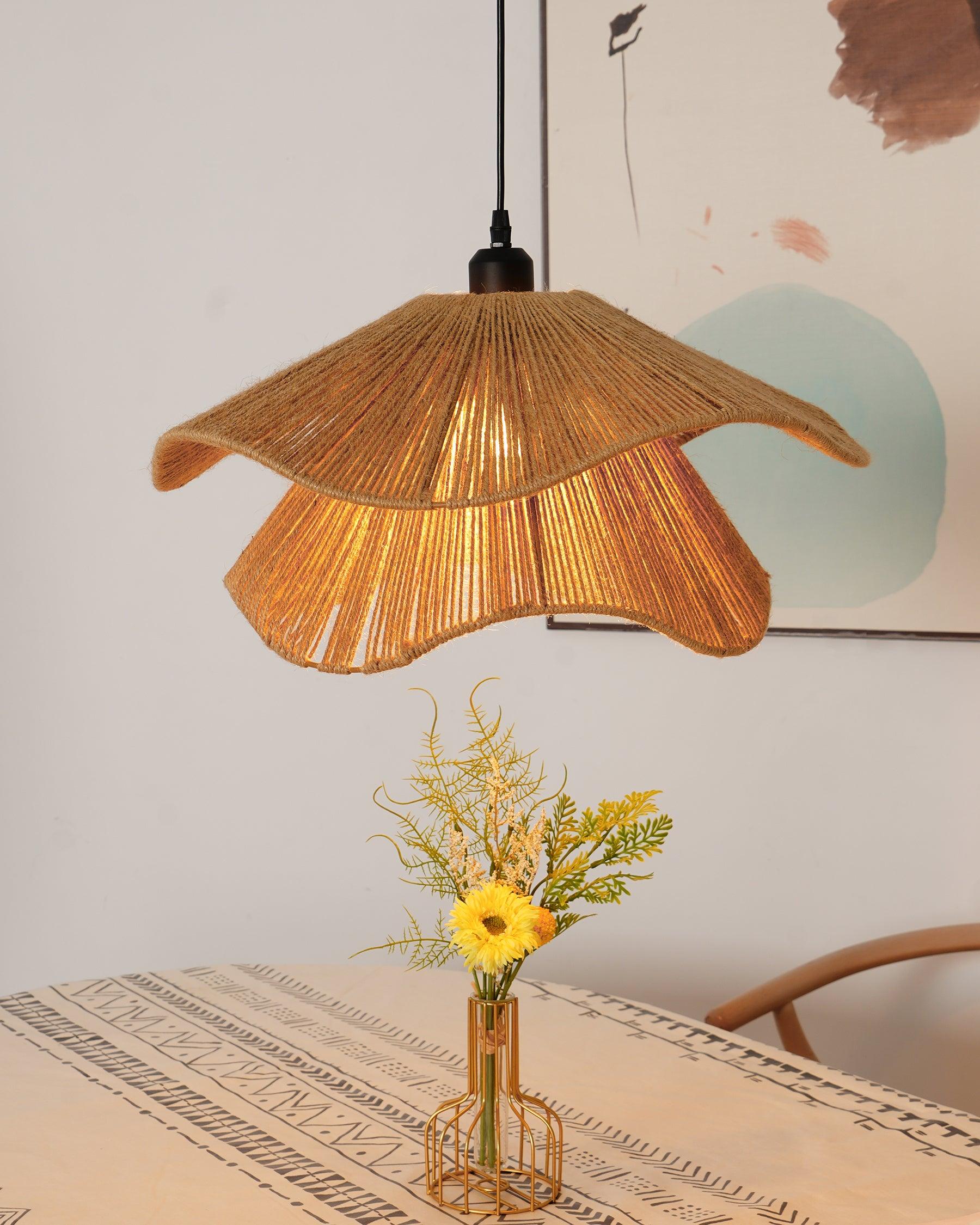 Lustra Pendant Lamp Handmade Straw Hat Double Layer-Neutral Decor