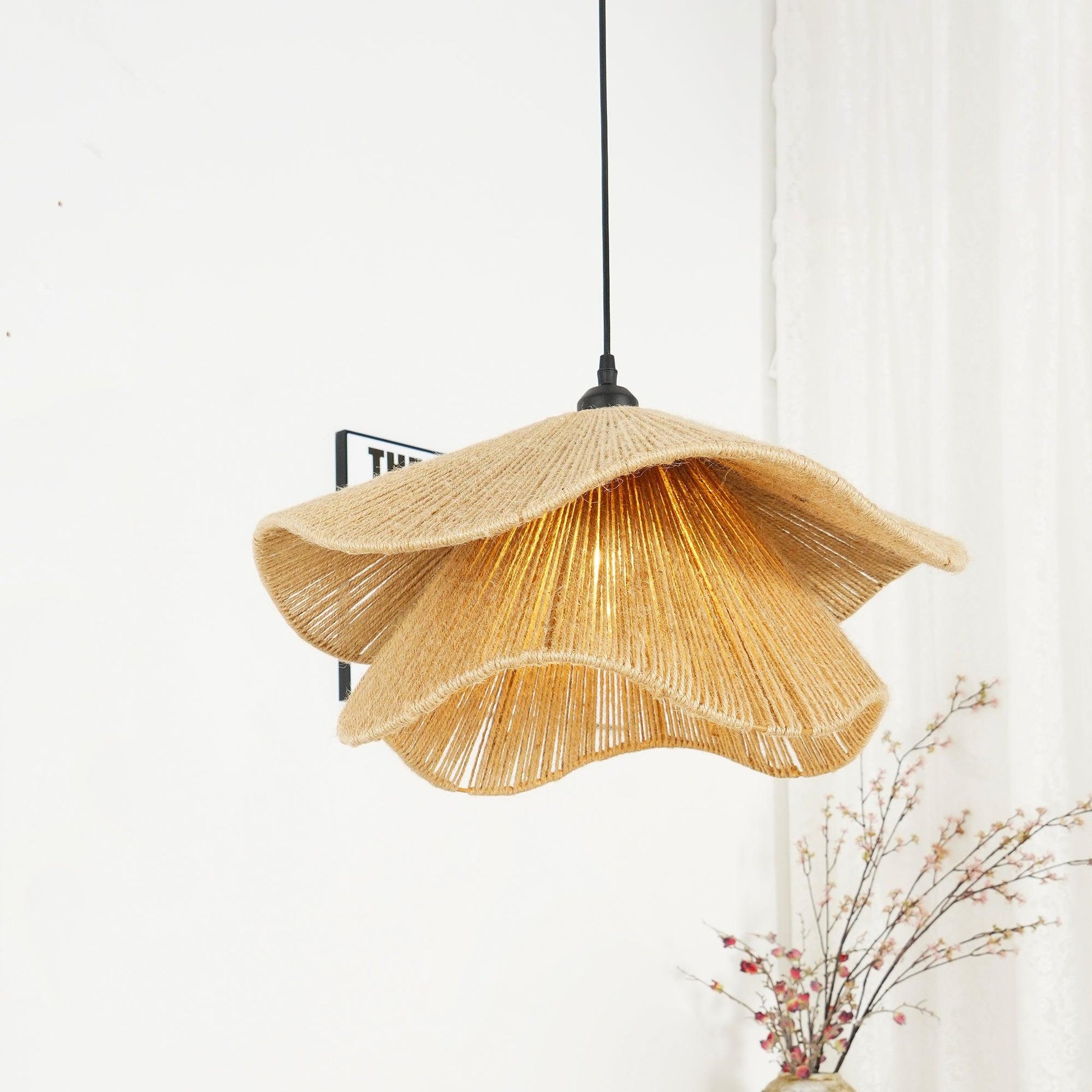 Lustra Pendant Lamp Handmade Straw Hat Double Layer-Neutral Decor