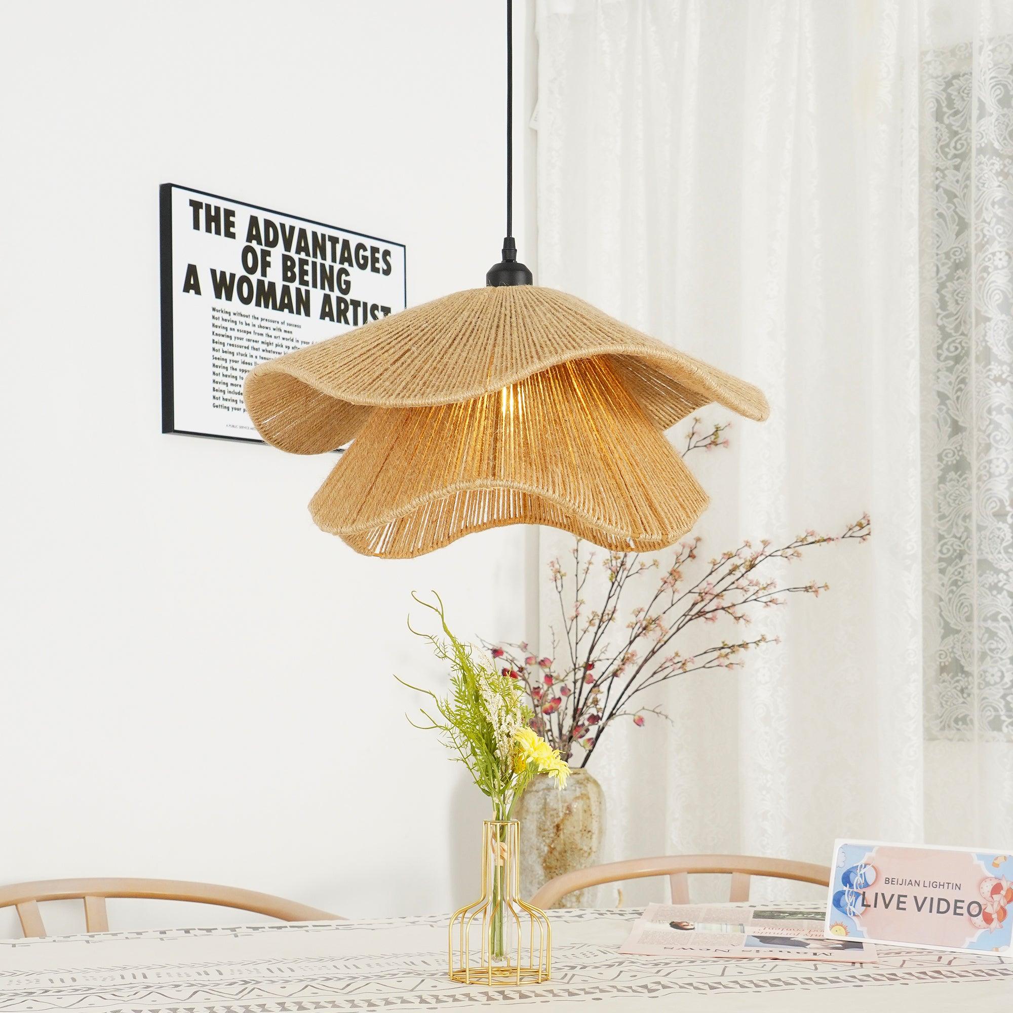 Lustra Pendant Lamp Handmade Straw Hat Double Layer-Neutral Decor