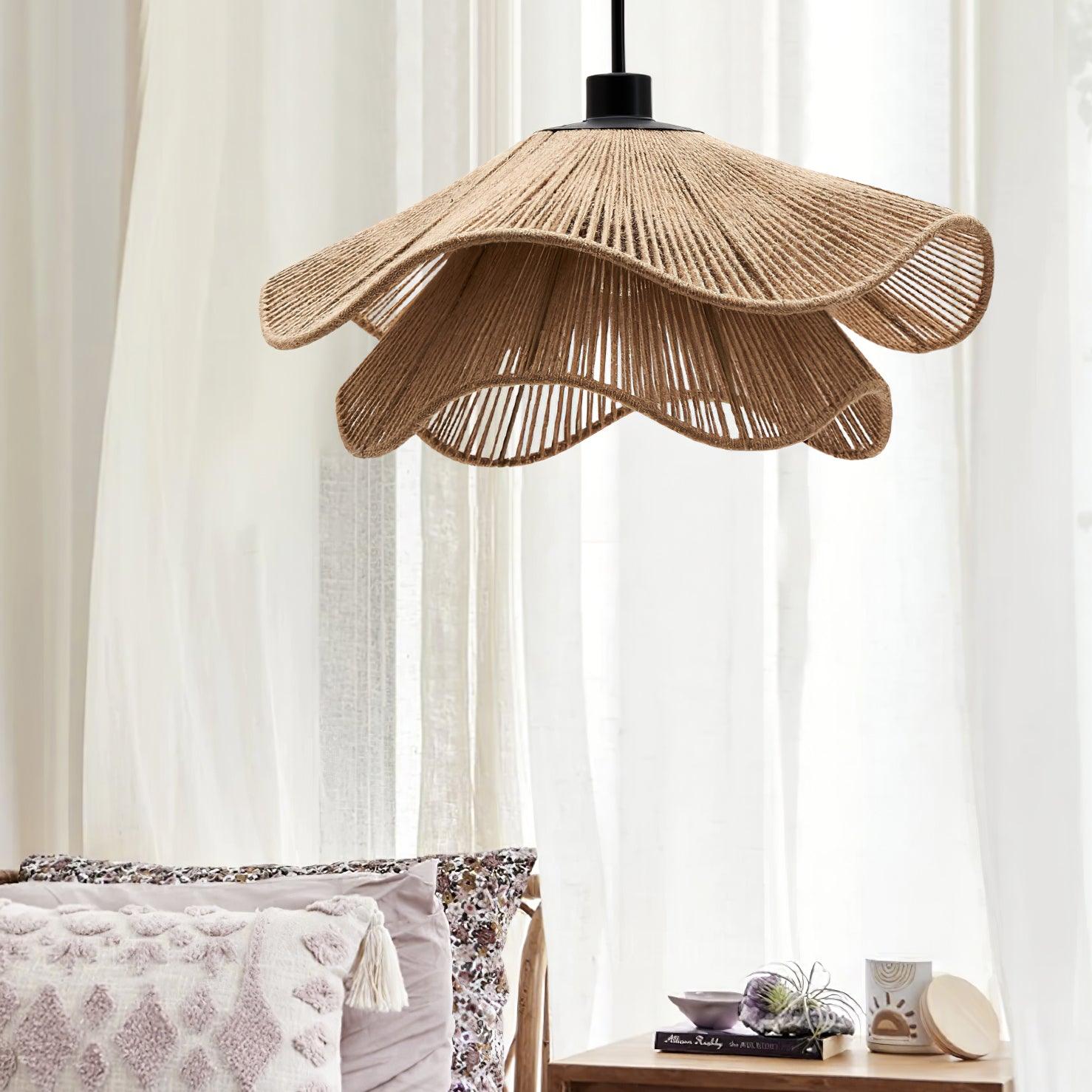 Lustra Pendant Lamp Handmade Straw Hat Double Layer-Neutral Decor