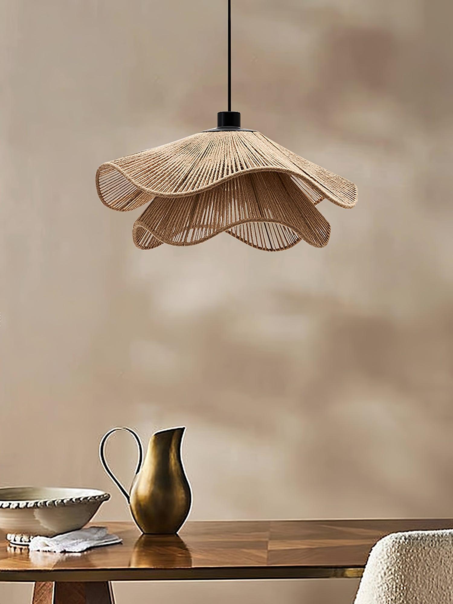 Lustra Pendant Lamp Handmade Straw Hat Double Layer-Neutral Decor