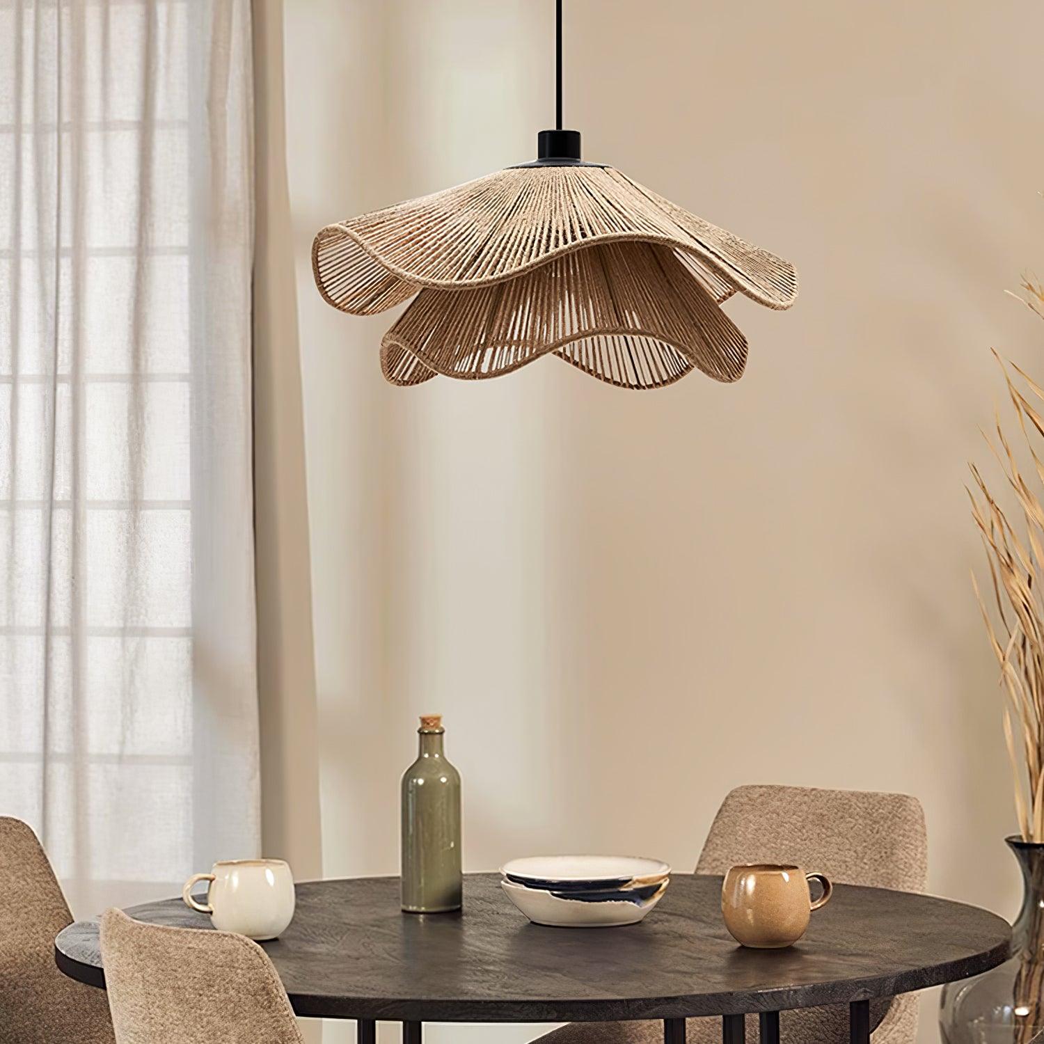 Lustra Pendant Lamp Handmade Straw Hat Double Layer-Neutral Decor