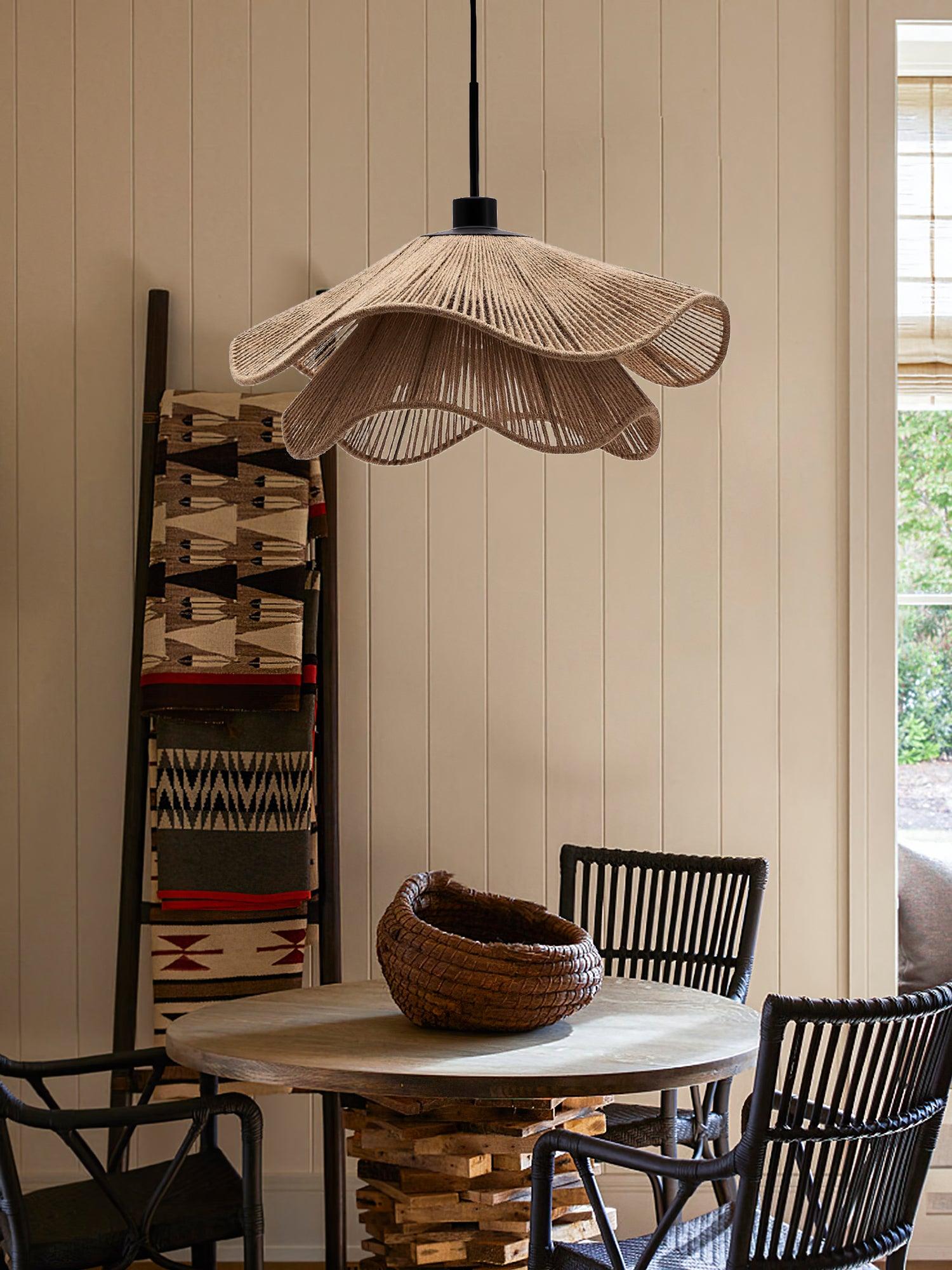 Lustra Pendant Lamp Handmade Straw Hat Double Layer-Neutral Decor