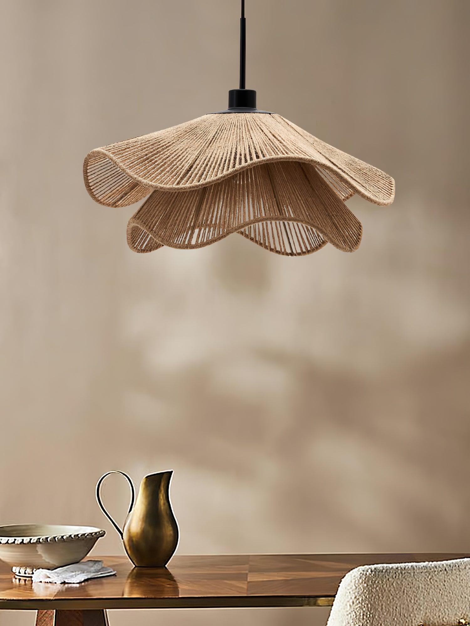 Lustra Pendant Lamp Handmade Straw Hat Double Layer-Neutral Decor