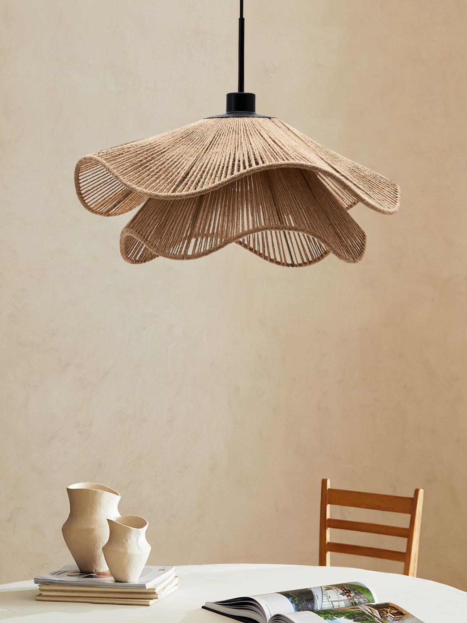 Lustra Pendant Lamp Handmade Straw Hat Double Layer-Neutral Decor
