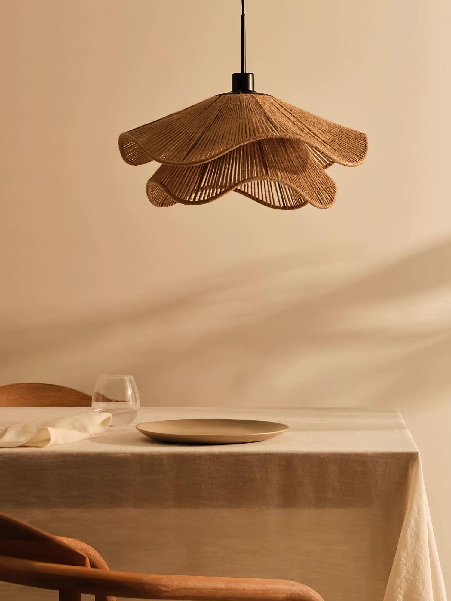 Lustra Pendant Lamp Handmade Straw Hat Double Layer-Neutral Decor