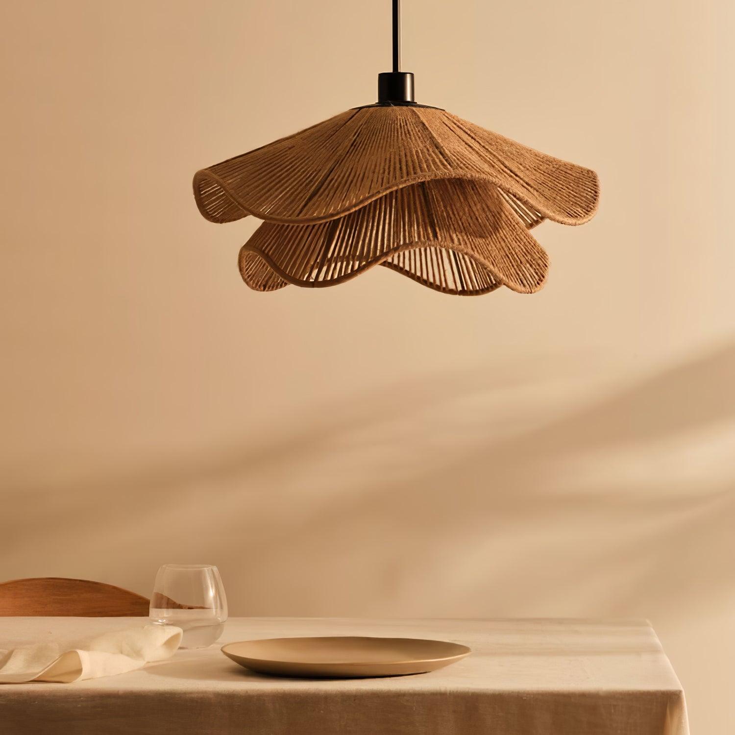 Lustra Pendant Lamp Handmade Straw Hat Double Layer-Neutral Decor