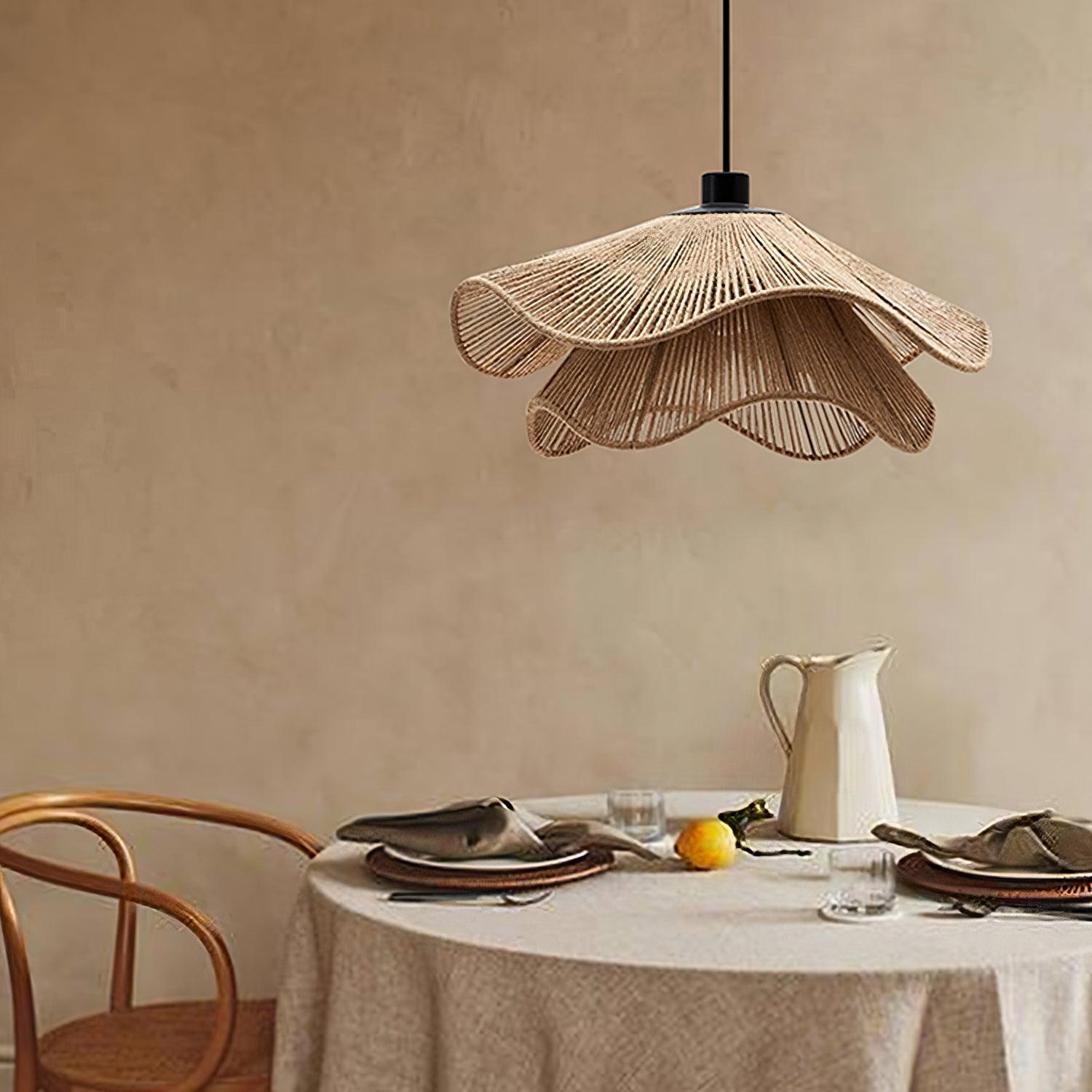 Lustra Pendant Lamp Handmade Straw Hat Double Layer-Neutral Decor