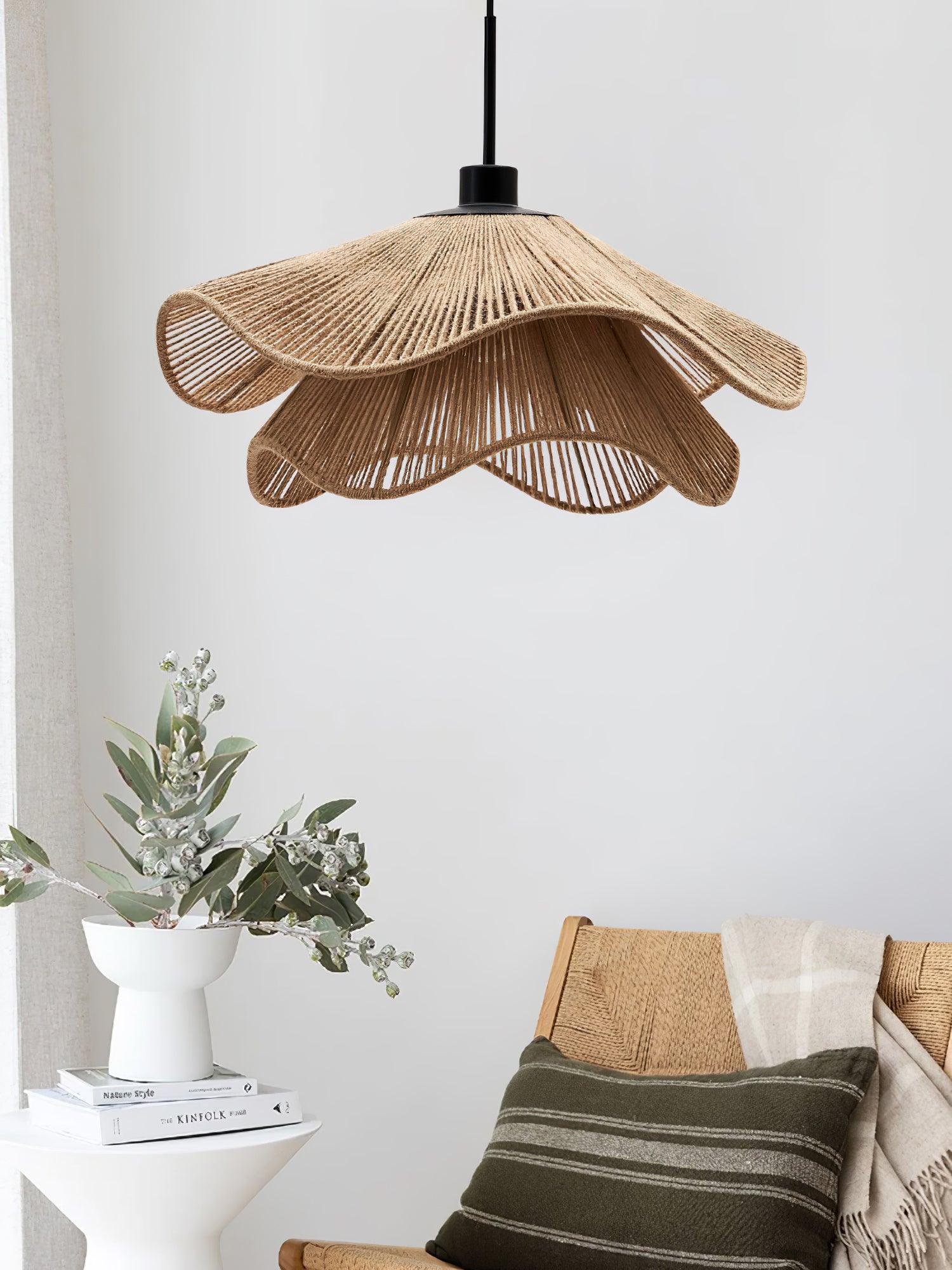 Lustra Pendant Lamp Handmade Straw Hat Double Layer-Neutral Decor