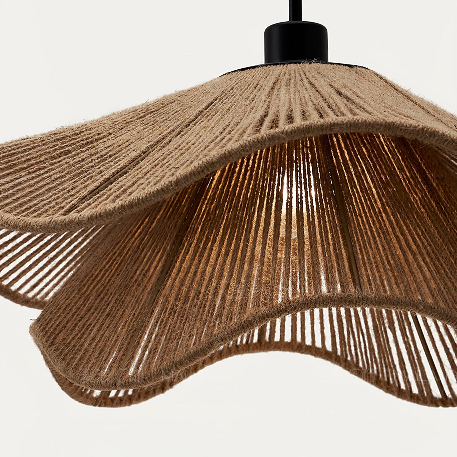 Lustra Pendant Lamp Handmade Straw Hat Double Layer-Neutral Decor