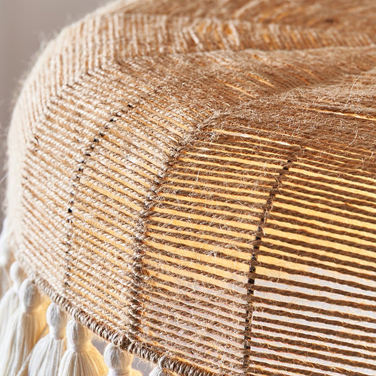 Boho Handwoven Jute Pendant Light-Neutral Decor