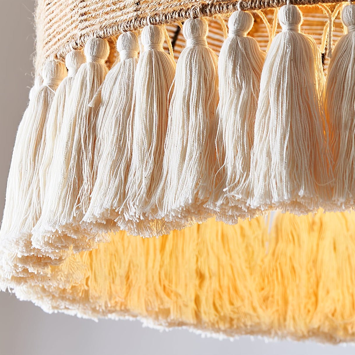 Boho Handwoven Jute Pendant Light-Neutral Decor
