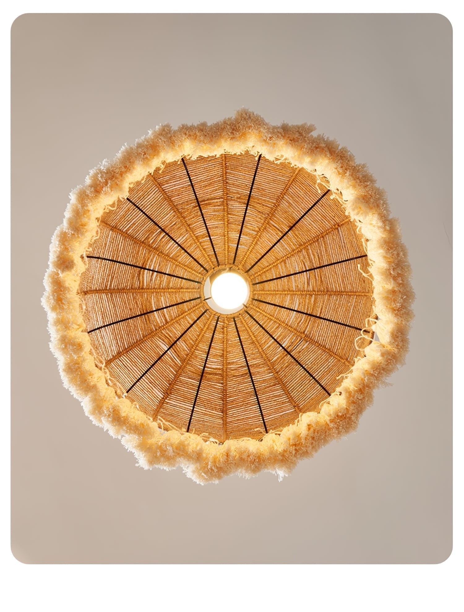 Boho Handwoven Jute Pendant Light-Neutral Decor