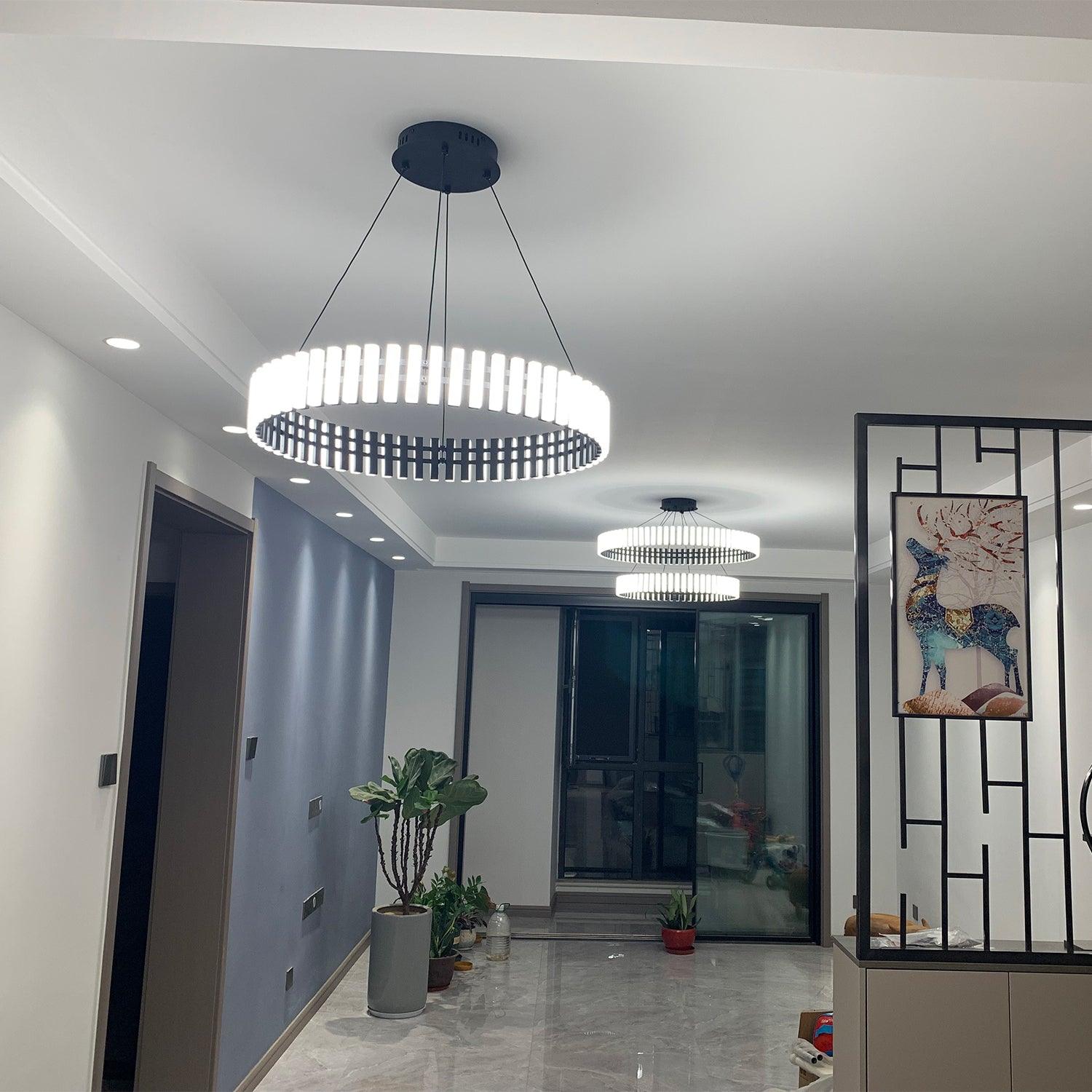 Rivo Stylis Hanging LED Chandelier-Neutral Decor