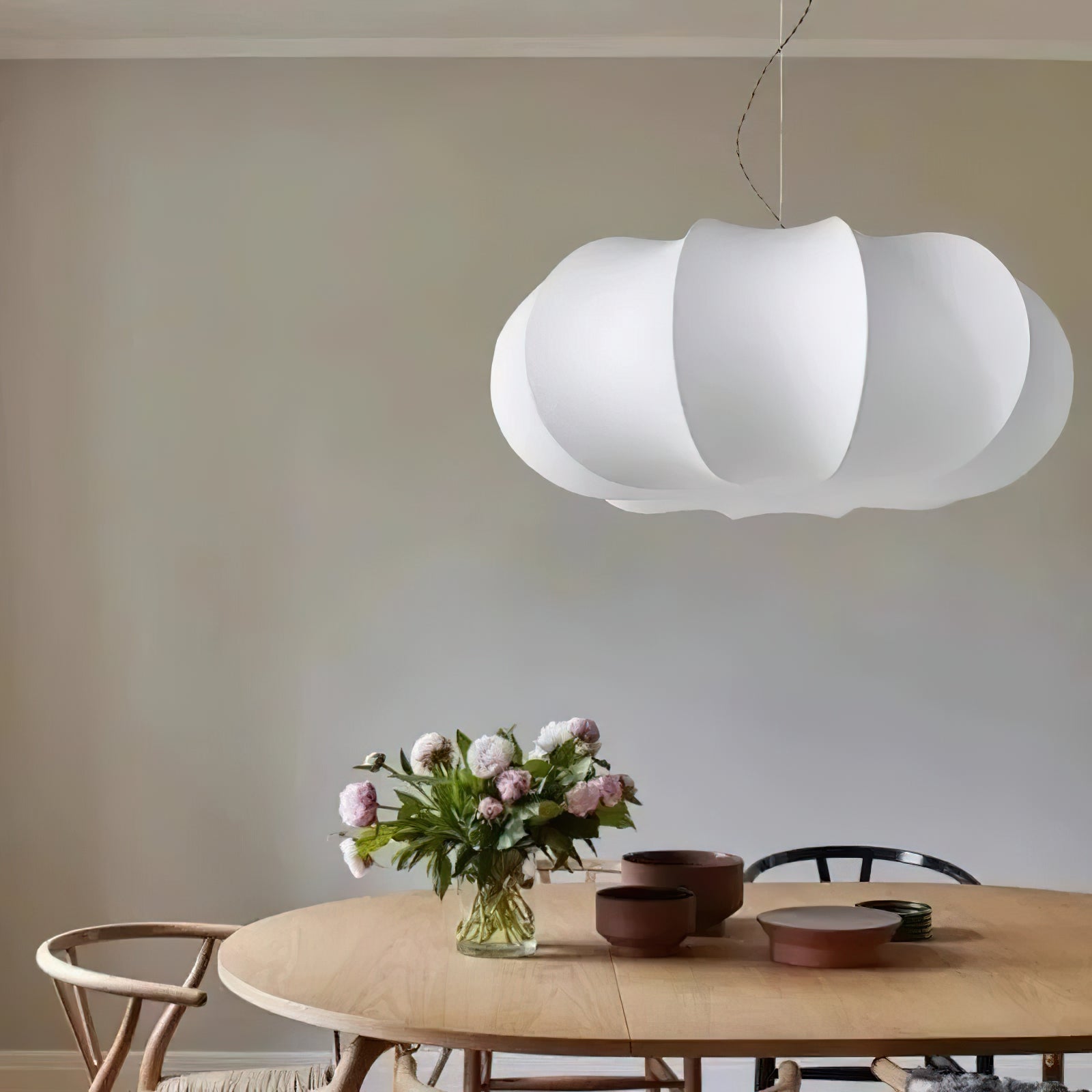 Bovena Silk Traditional Pendant Lamp-Neutral Decor