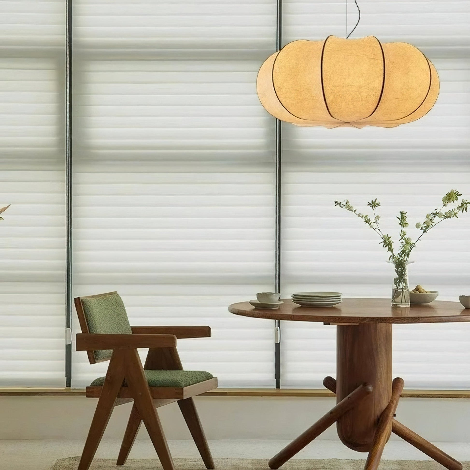 Bovena Silk Traditional Pendant Lamp-Neutral Decor