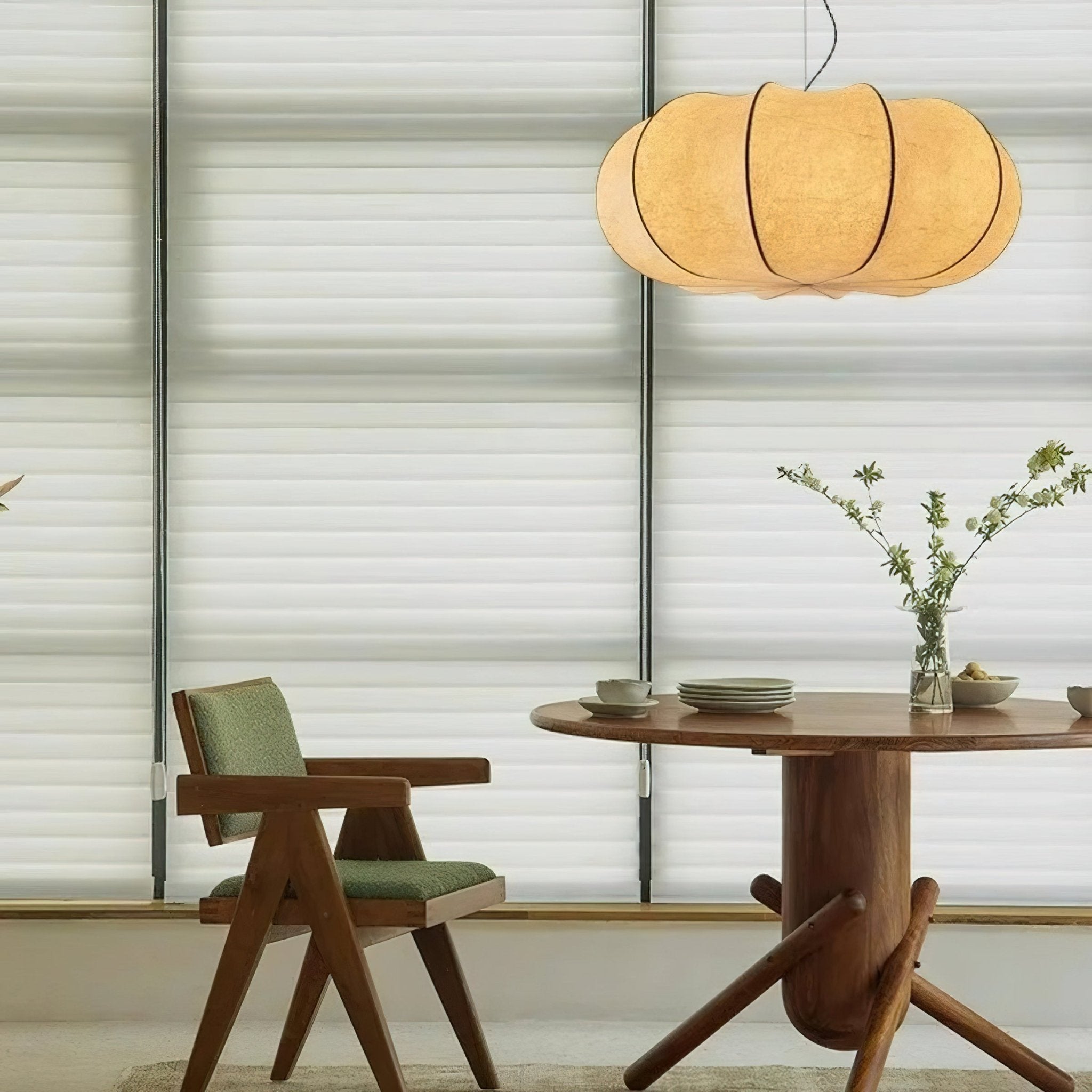 Bovena Silk Traditional Pendant Lamp-Neutral Decor